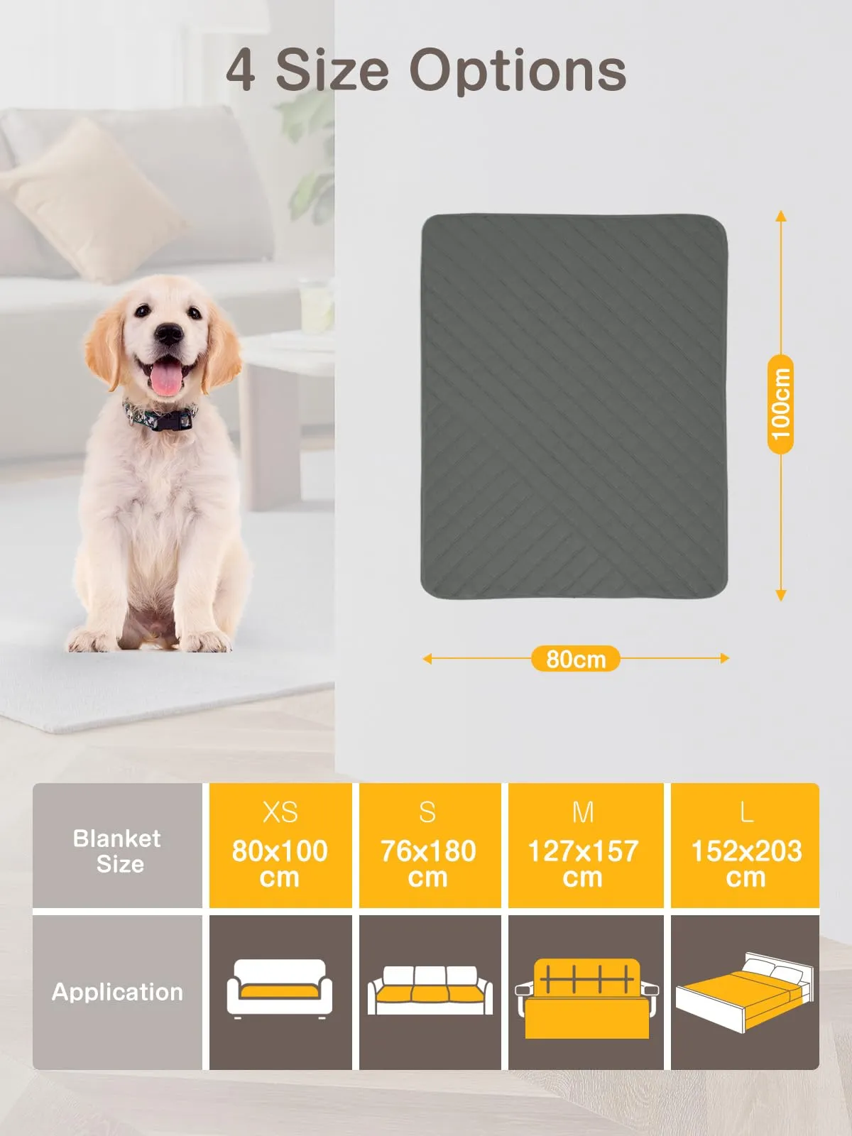 Coperta Impermeabile per Cani, Copridivano Antiscivolo 80 x 100 cm - immagine 2