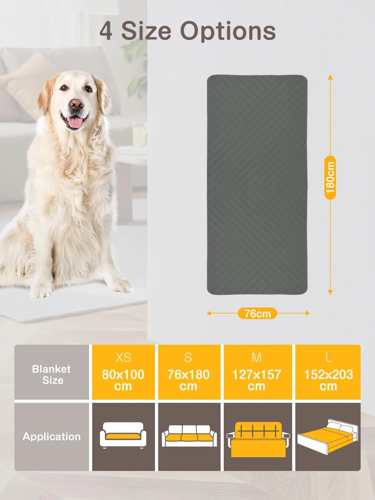 Coperta Impermeabile per Cani, Copridivano Antiscivolo 76 x 180 cm - immagine 2
