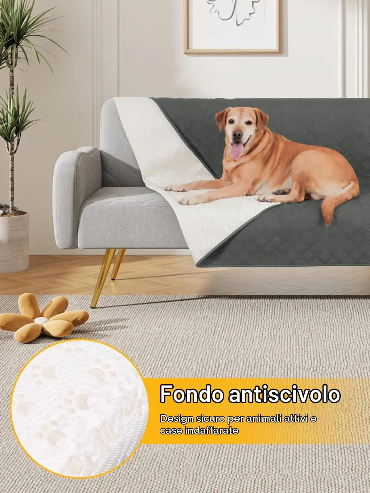 Coperta Impermeabile per Cani, Copridivano Antiscivolo 76 x 180 cm - immagine 4