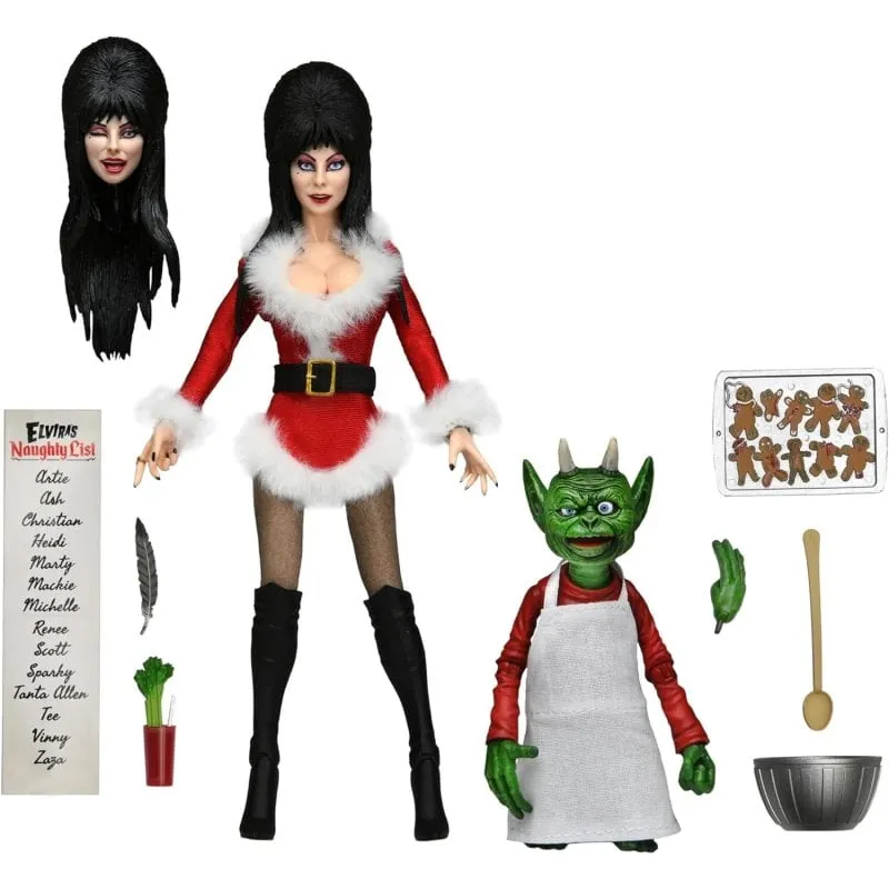 Figura Elvira Scary Xmas Deluxe Articolata 20 cm Accessori - immagine 1