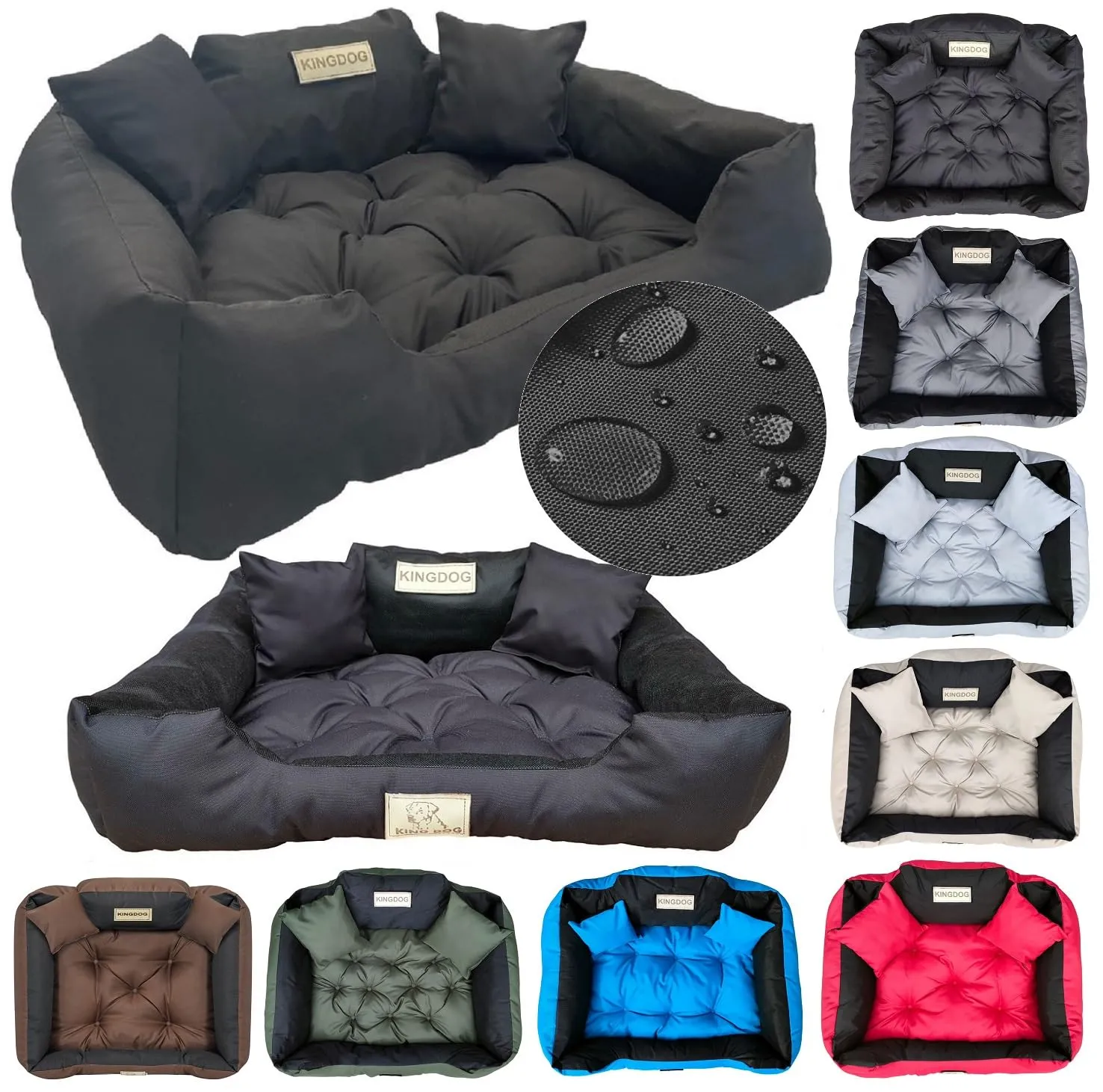 KING DOG Letto per Cani Molto Grande Taglia 3XL 145x115 cm | Cuscino Impermeabile | Divano Adatto al Lavaggio | Cuccia Interno | Brandina Nero - immagine 1