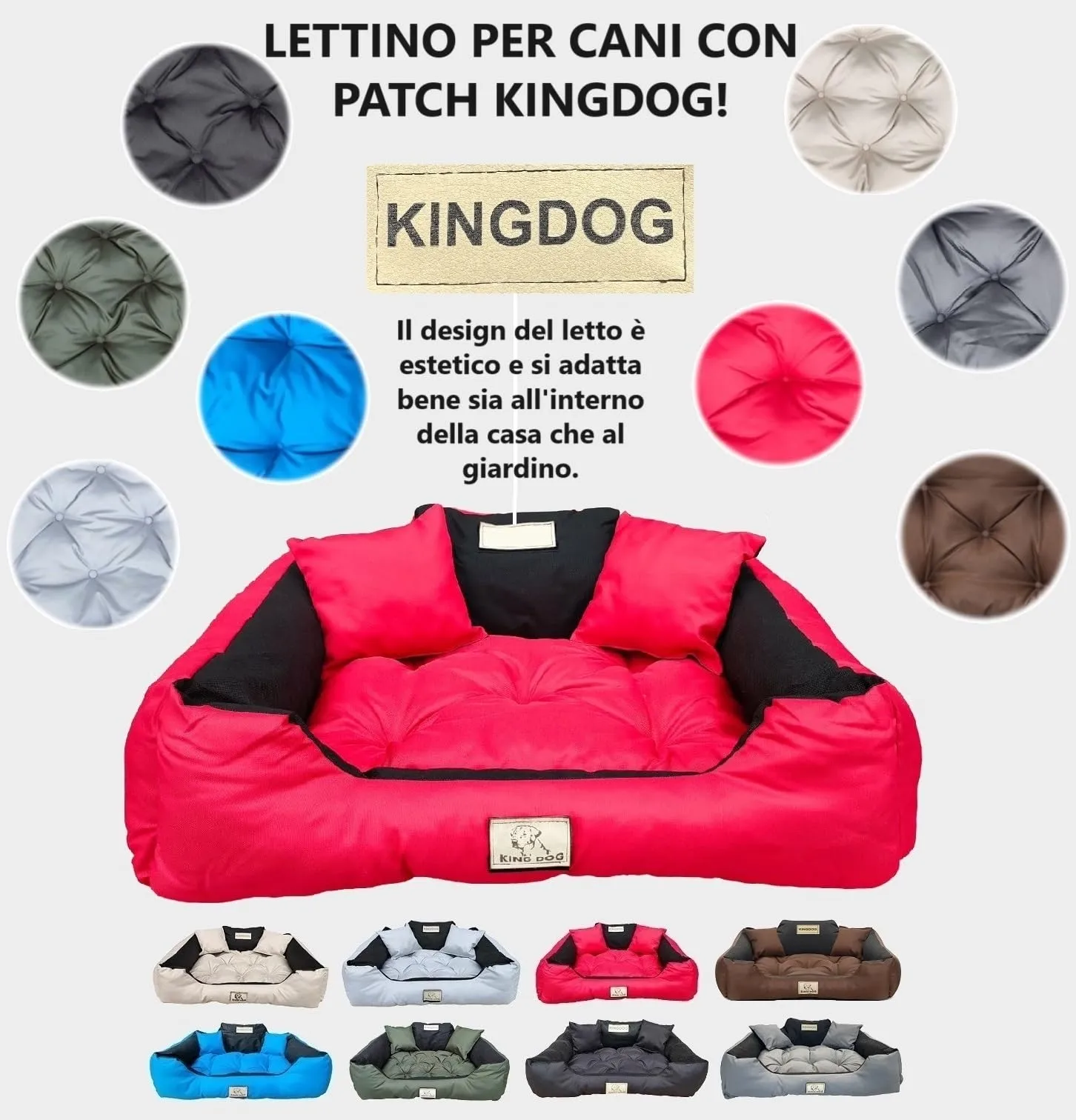 KING DOG Letto per cani grandi XL 115 x 95 cm Cuscino impermeabile lavabile, comodo divano morbido e morbido, antiscivolo, per dormire per cani e interni, resistente, prodotto in UE - immagine 3