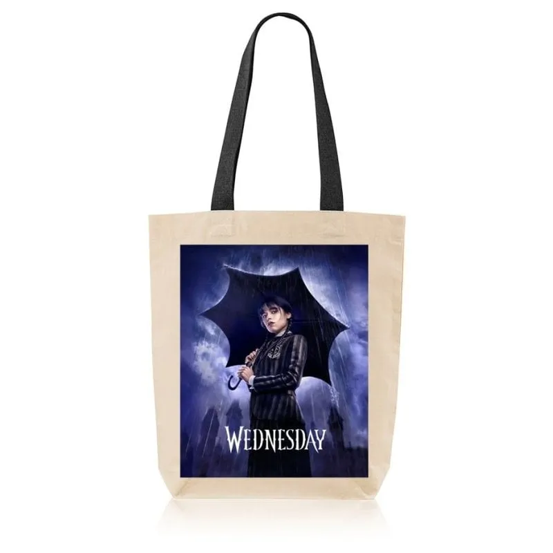 Borsa Tote Wednesday Alta Qualità Cotone Stampa Serie TV - immagine 1