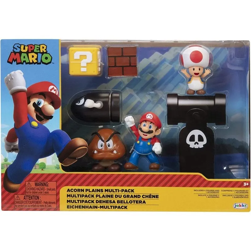 Figura Mario Bros Pack Jakks Set Diorama Classico Super Mario Nintendo - immagine 1