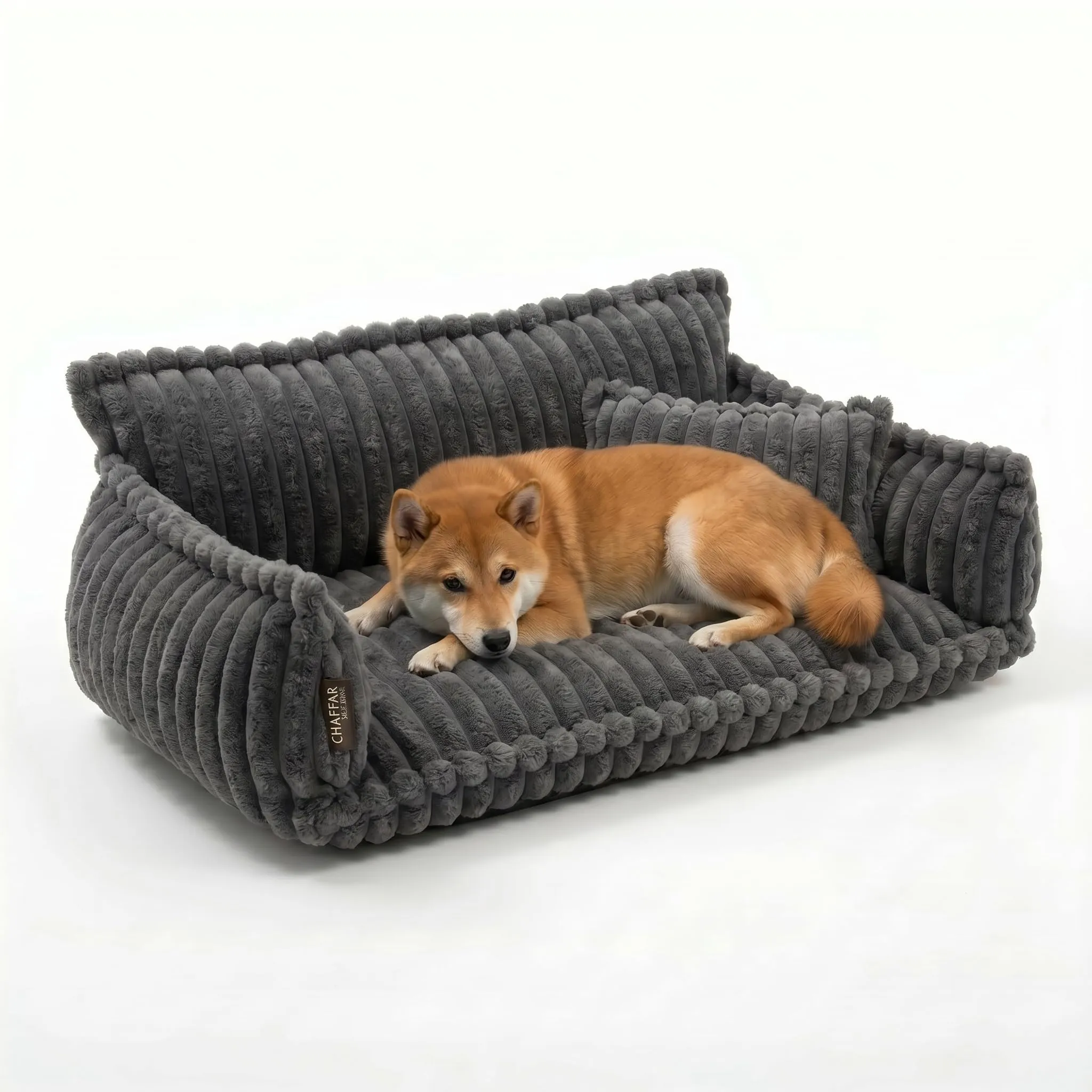 noviclass Divano Chaffar per cani | Cuccia per cani | Materasso ortopedico | Stile moderno | Design in velluto a coste - immagine 1