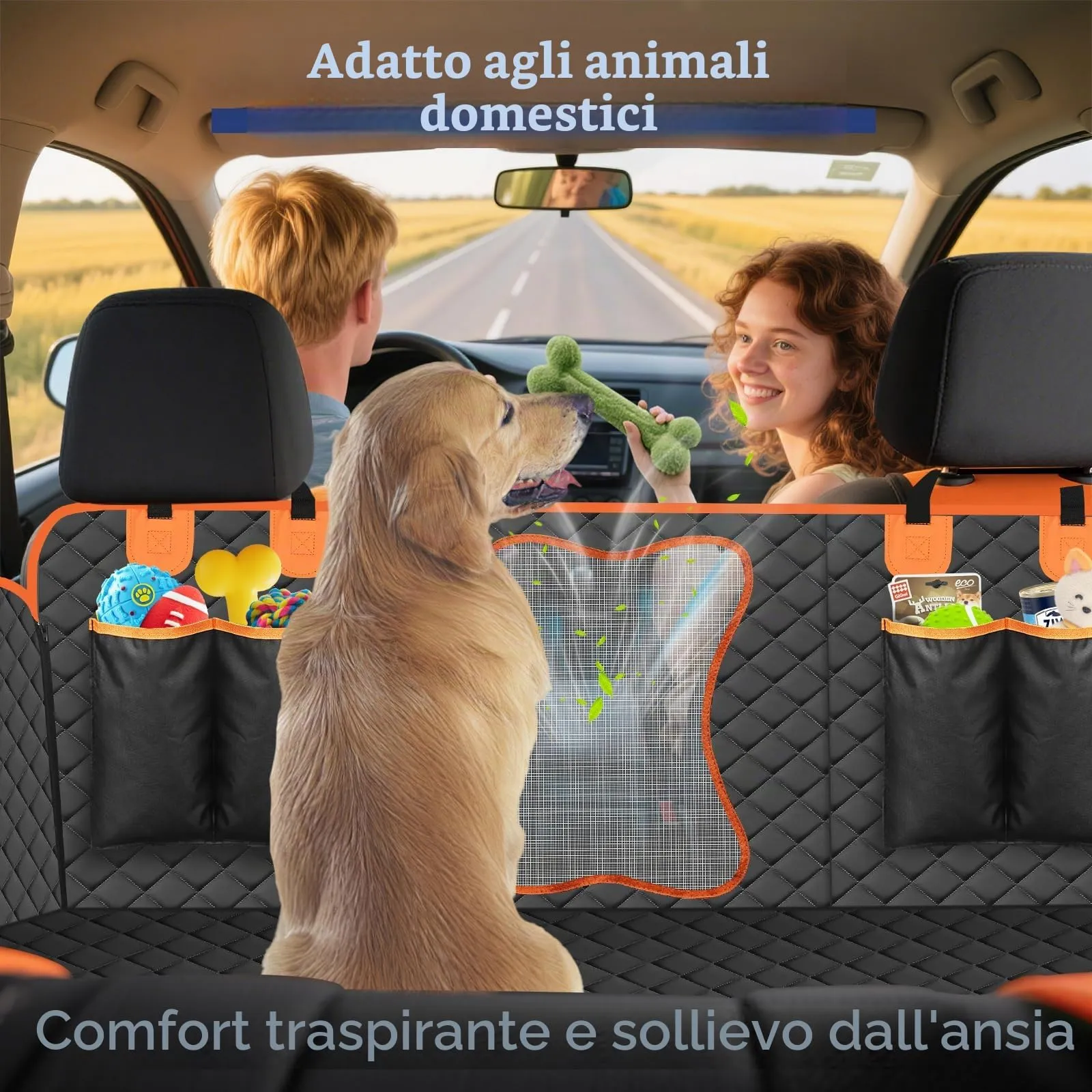 Vortix Coprisedile Auto Per Cani – Il Miglior Compagno Di Viaggio, Ti Consente Di Lavare L'auto Meno Spesso E Protegge Gli Interni Dell'auto Da Macchie, Graffi E Peli Di Animali Domestici - immagine 3