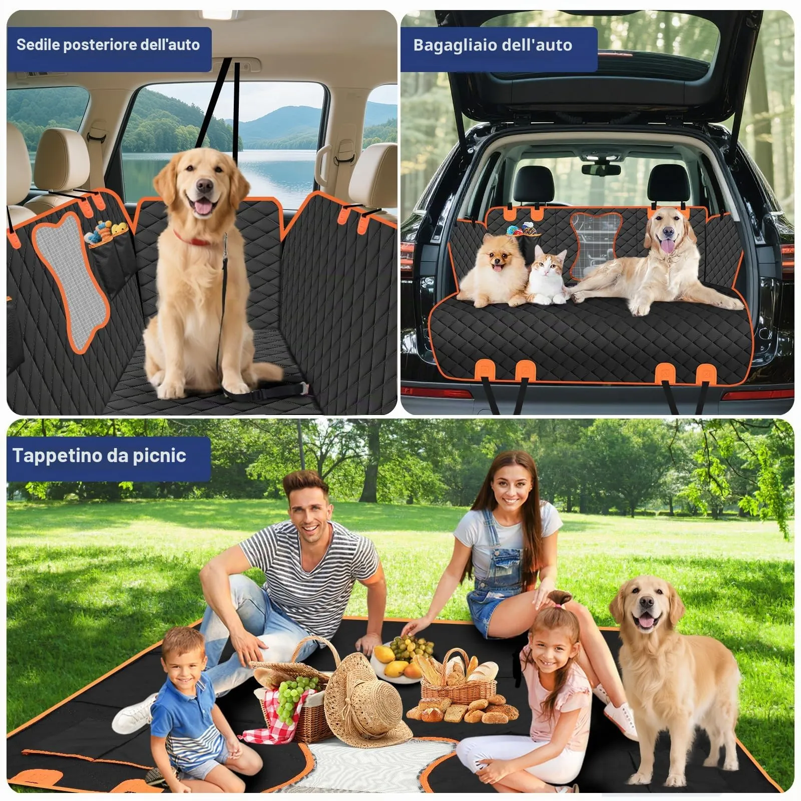 Vortix Coprisedile Auto Per Cani – Il Miglior Compagno Di Viaggio, Ti Consente Di Lavare L'auto Meno Spesso E Protegge Gli Interni Dell'auto Da Macchie, Graffi E Peli Di Animali Domestici - immagine 7