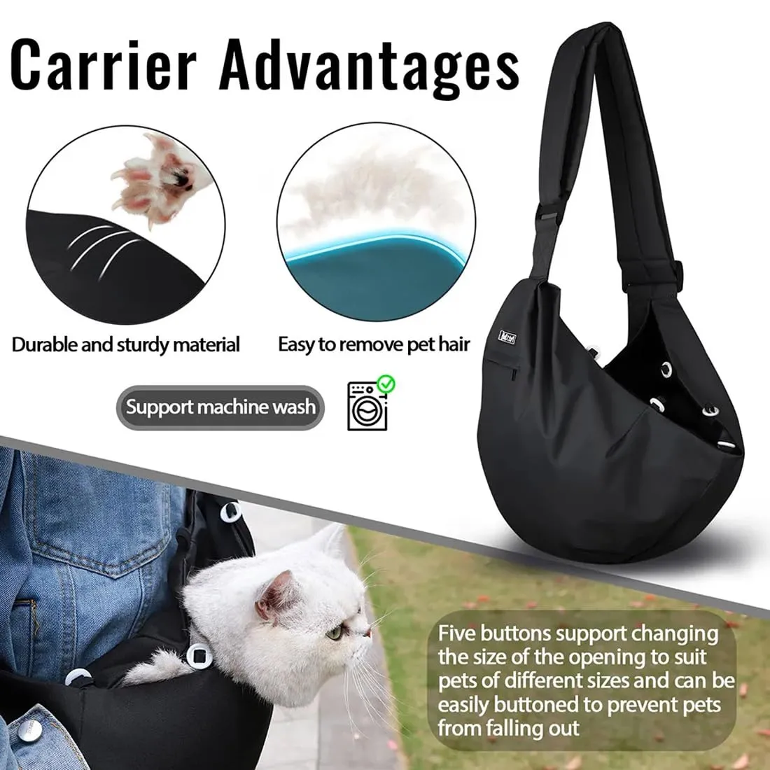 GNHG Borsa da Viaggio per Cani, Regolabile Borsa da Viaggio per Cani Piccola, per CaneGatto Fino a 7.5 KG, per Viaggio, Ciclismo, Passeggiata - immagine 3