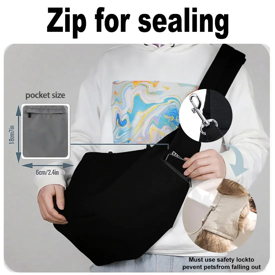 GNHG Borsa da Viaggio per Cani, Regolabile Borsa da Viaggio per Cani Piccola, per CaneGatto Fino a 7.5 KG, per Viaggio, Ciclismo, Passeggiata - immagine 4