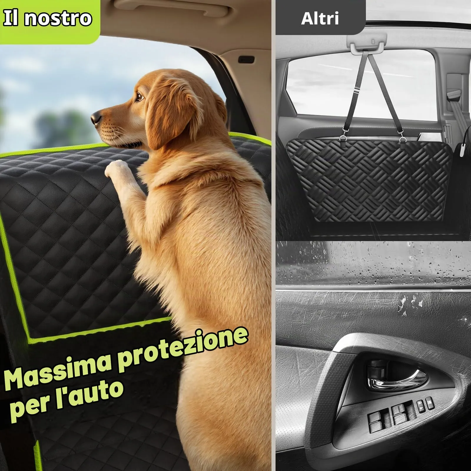 Pecute Coprisedile Auto per Cani in Pelle PU con Fondo Rigido - immagine 3