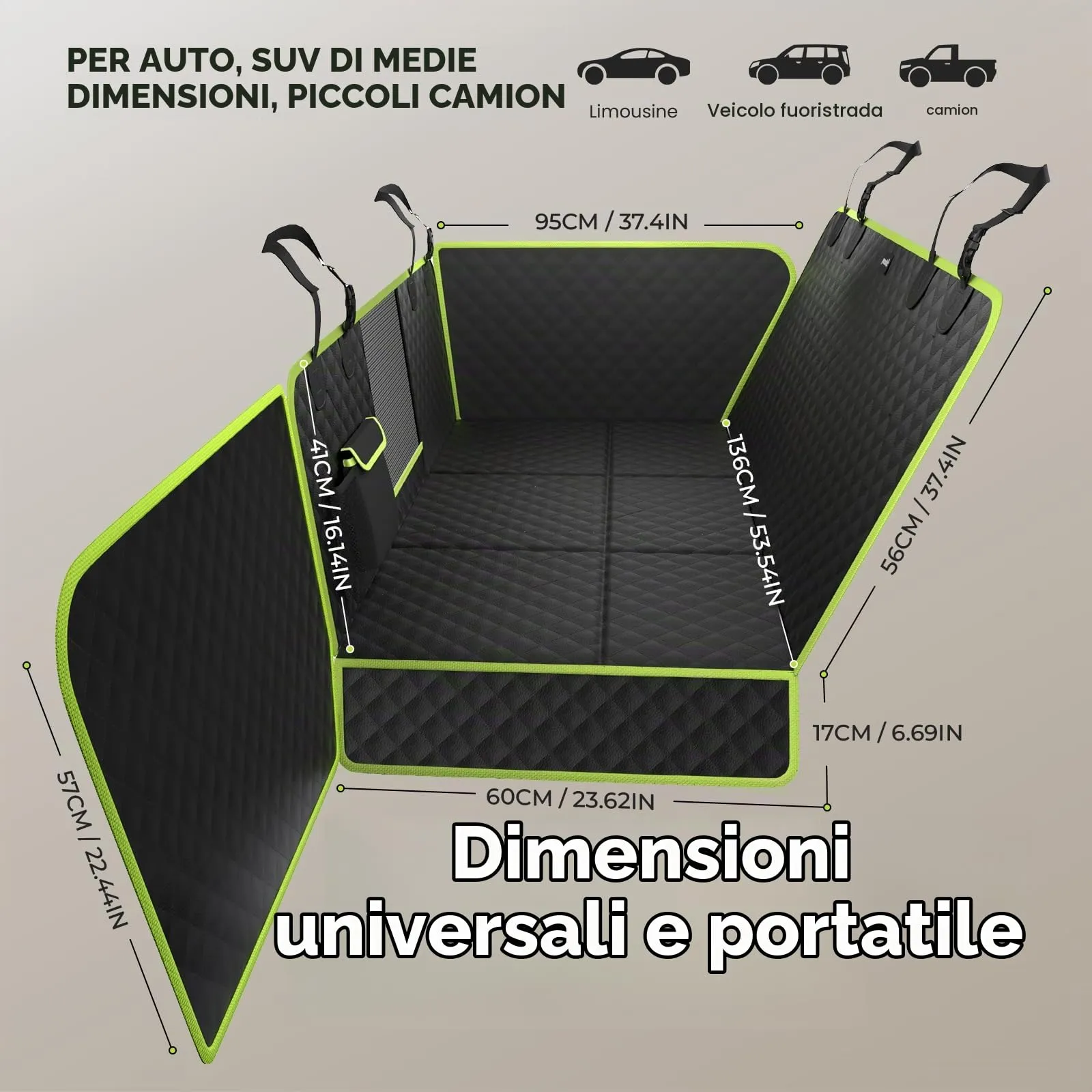 Pecute Coprisedile Auto per Cani in Pelle PU con Fondo Rigido - immagine 9