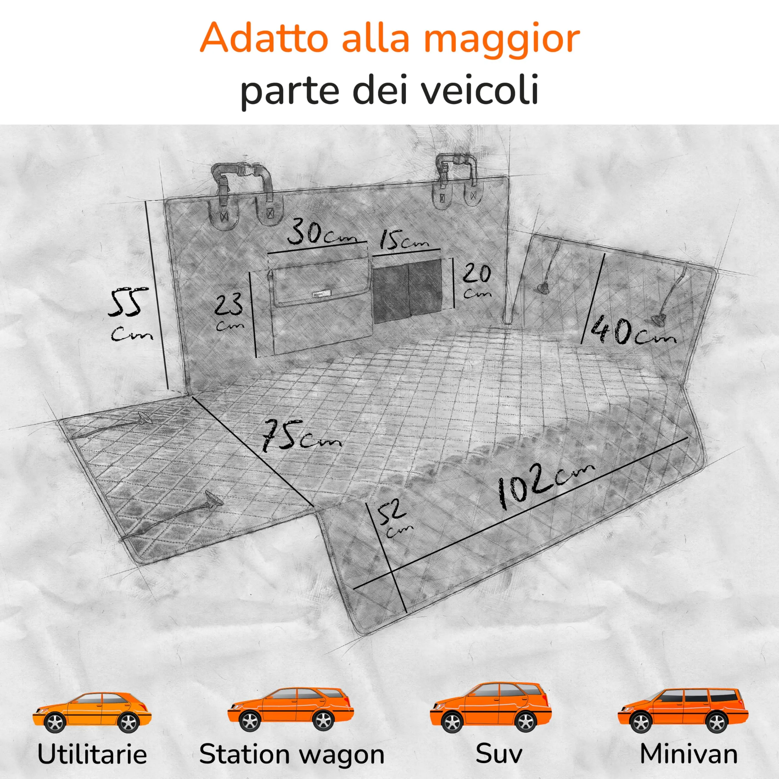 Upgrade4cars Telo Bagagliaio Cani Premium Imbottito con Paraurti Accessori - immagine 3