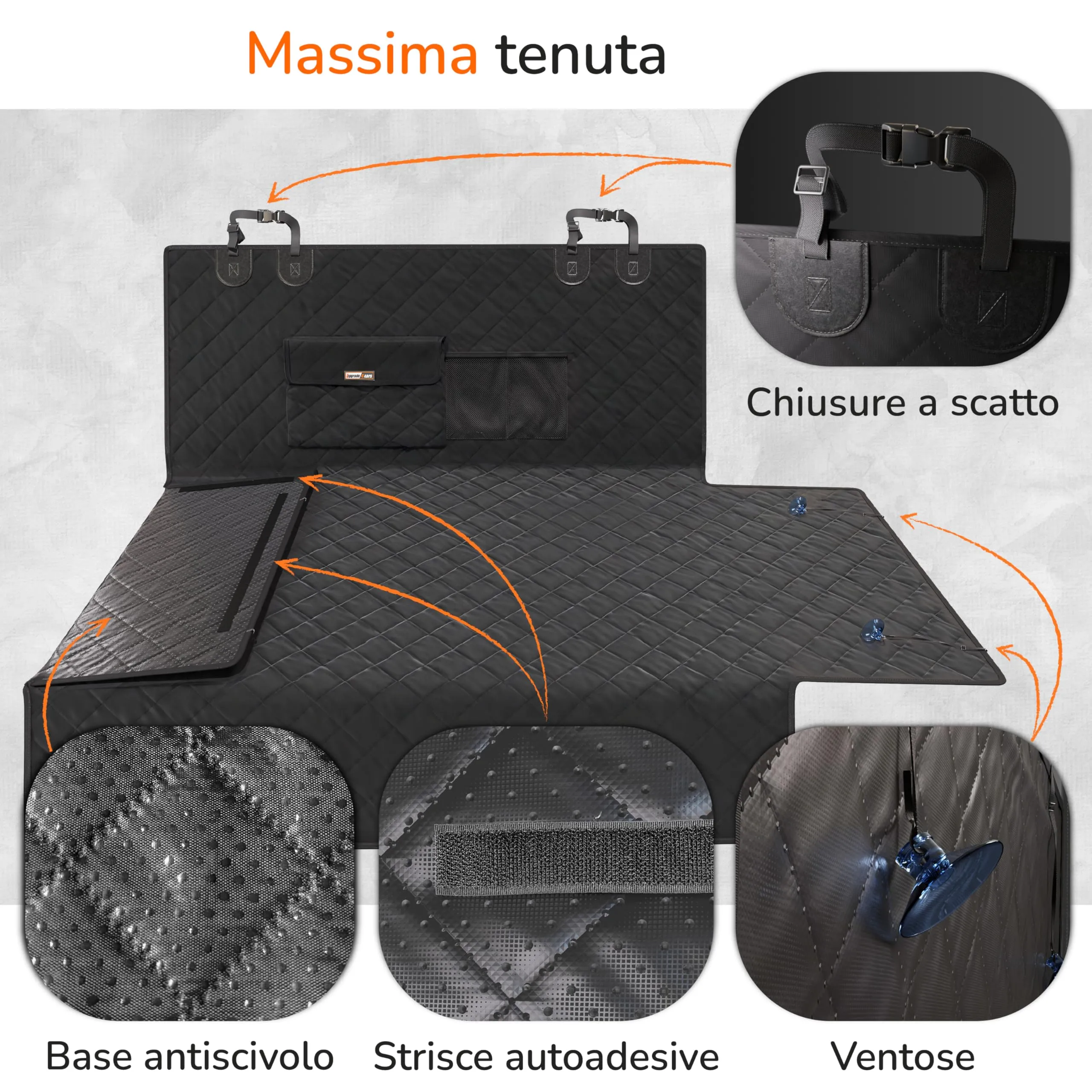 Upgrade4cars Telo Bagagliaio Cani Premium Imbottito con Paraurti Accessori - immagine 4