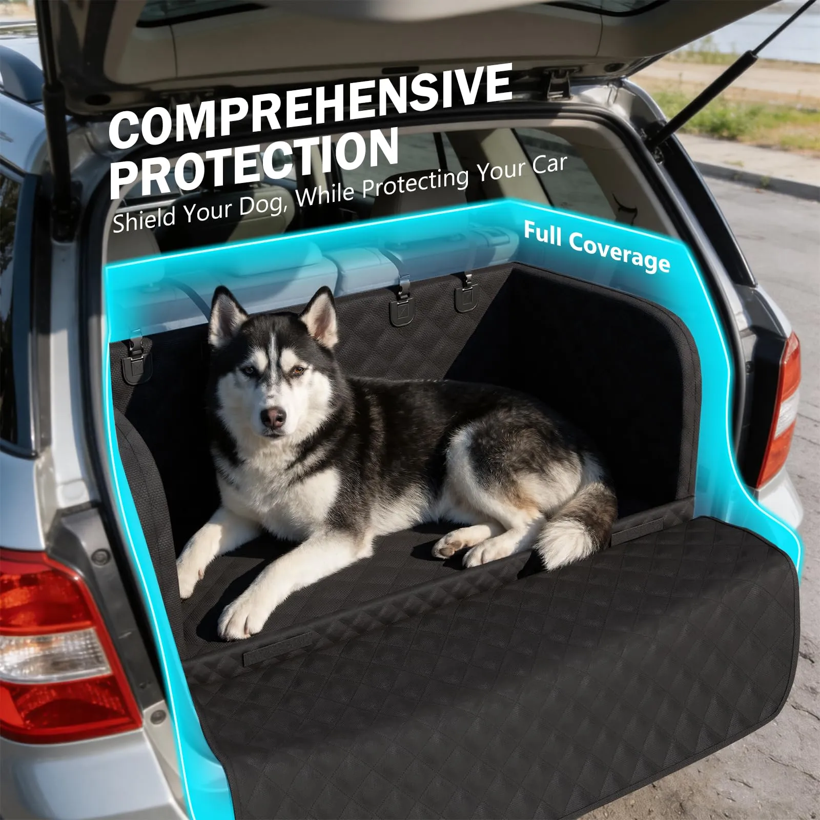 Pecute Telo Auto per Cani Protezione Bagagliaio Copertura, Protezione anticollisione in spugna, Telo Cane Auto Bagagliaio per SUV - immagine 5