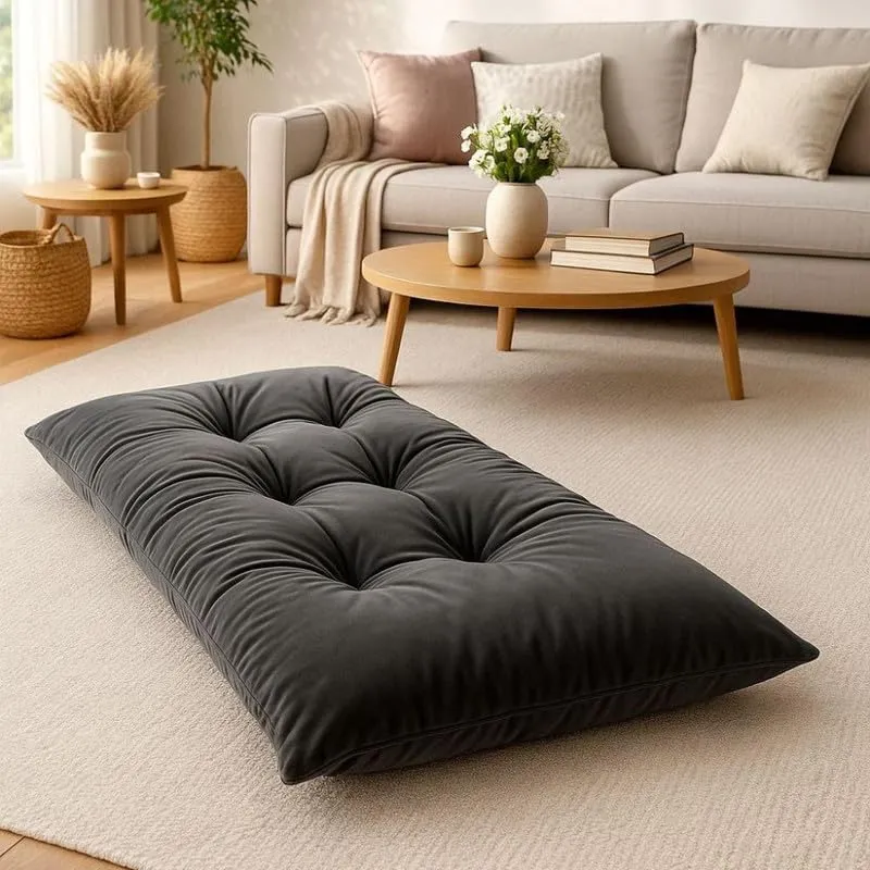 HAPPYRELAX - Cuscino per Cani Taglia Media Piccola in Velluto Pregiato (85x60cm, h15cm) Cuccia Cane Interno Imbottita in Fiocco di Poliestere, Cuscino Cane Lavabile, Made in Italy (Grigio Scuro) - immagine 1