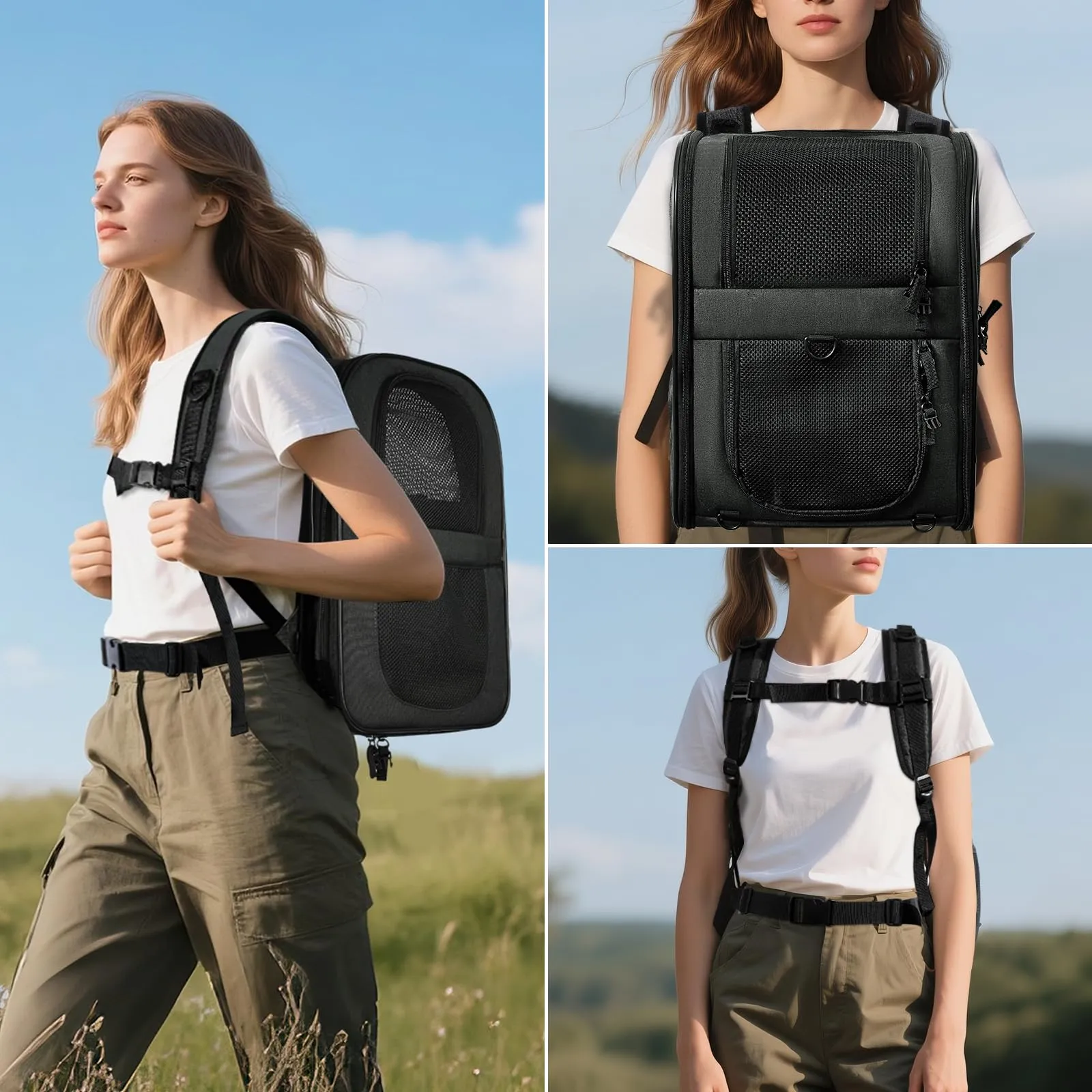 Apollo Walker Mochila extensible para gatos y perros negra Nero - immagine 6