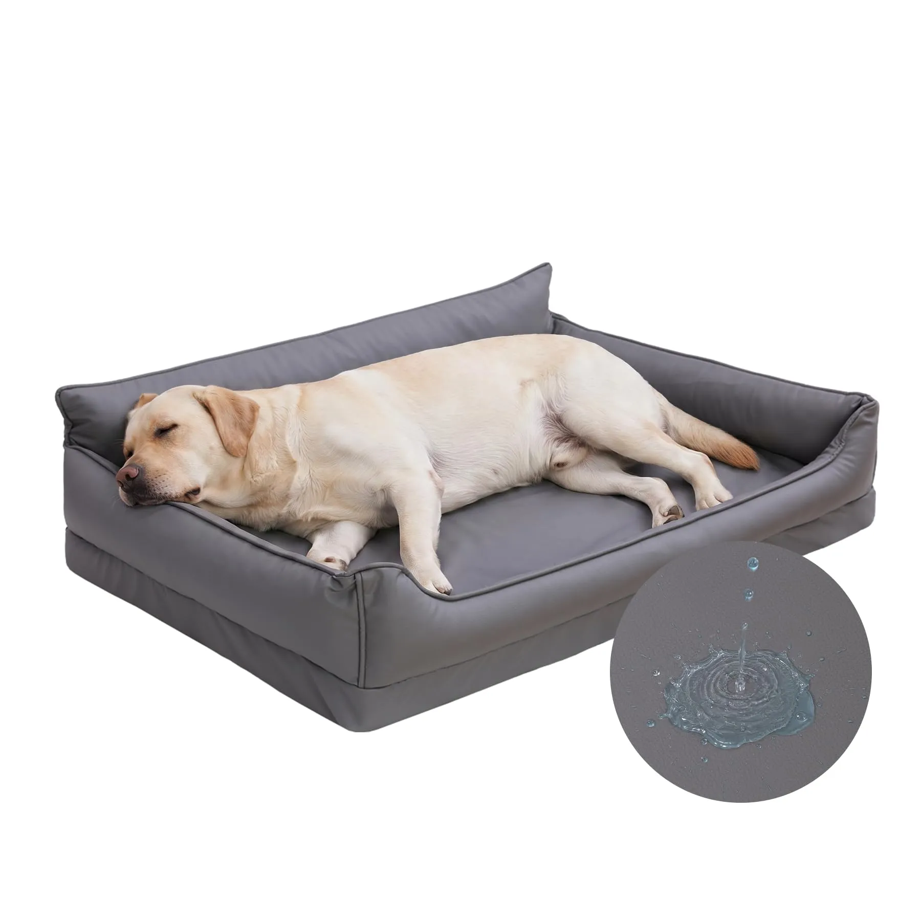 Cuccia Cane Interno Impermeabile ,Ecopelle Divano per Cani 4 bordi,91x68 cm - immagine 1