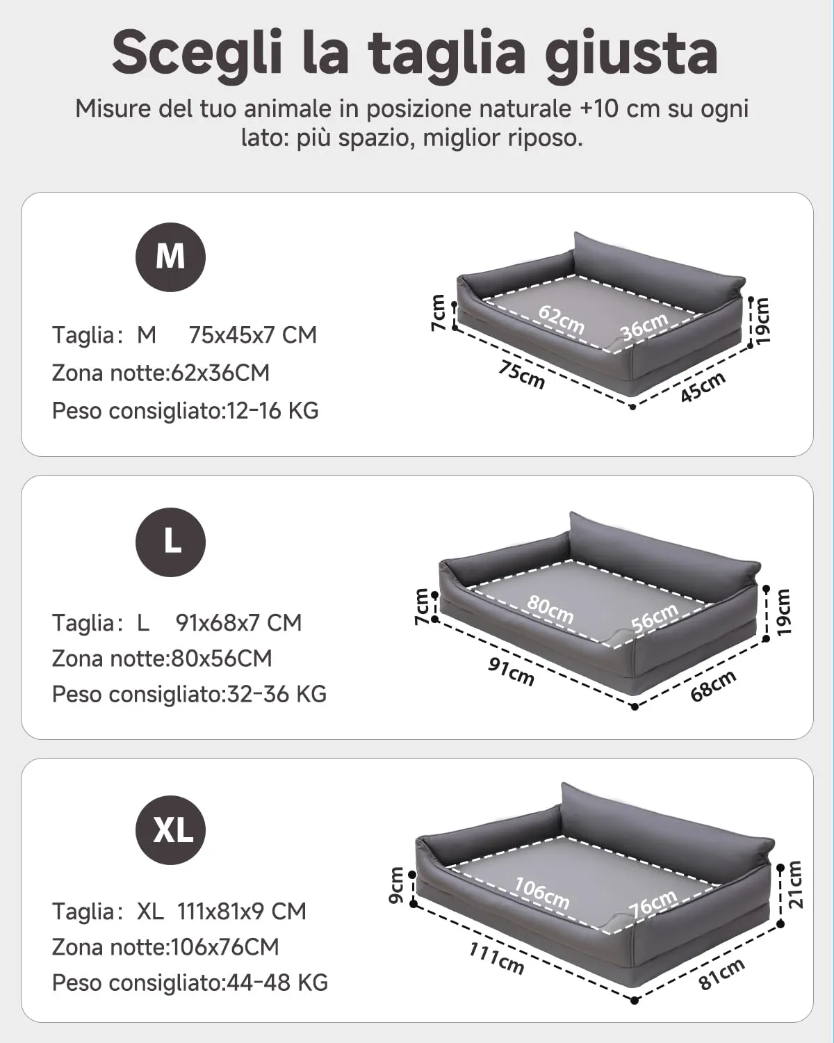 Cuccia Cane Interno Impermeabile ,Ecopelle Divano per Cani 4 bordi,91x68 cm - immagine 8