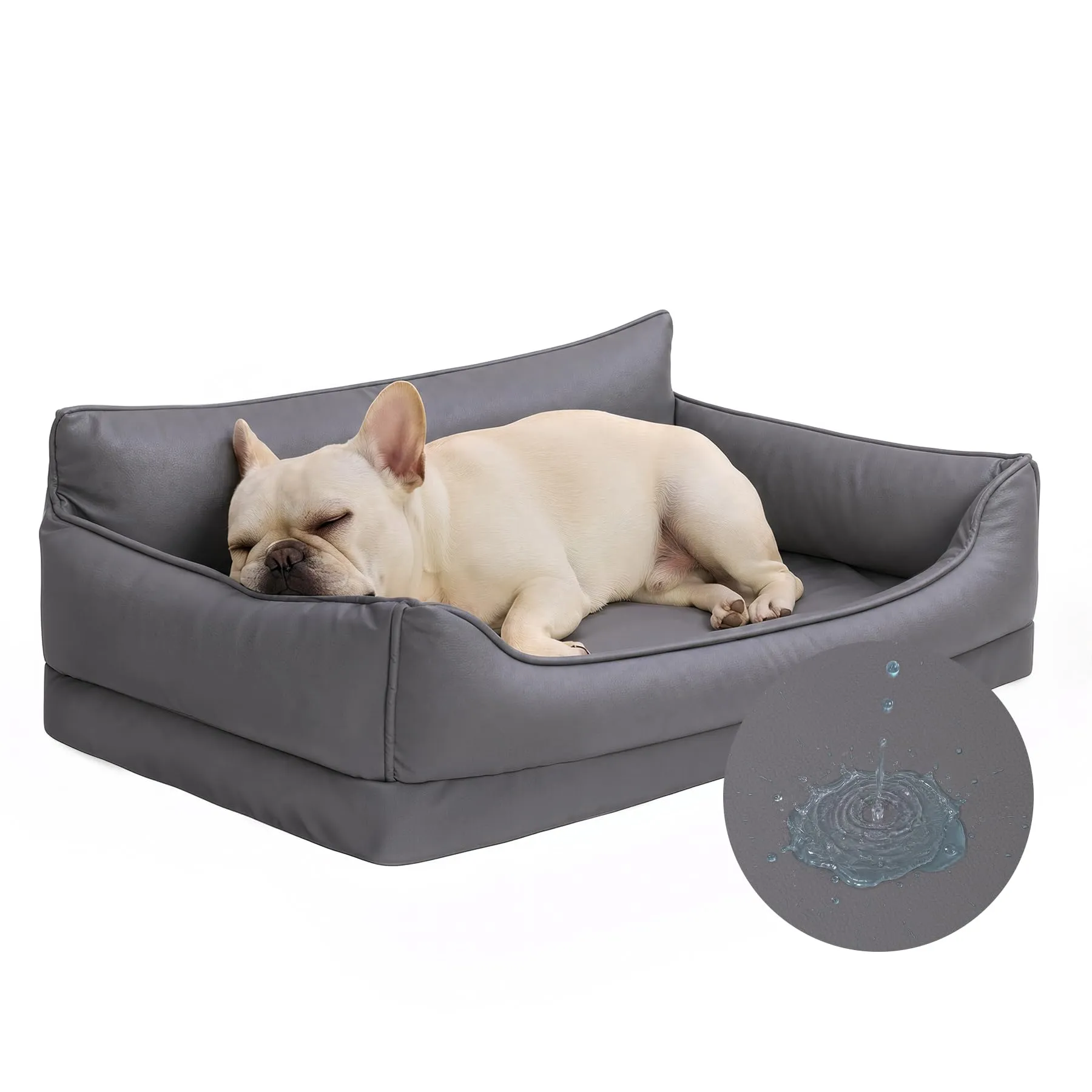 Cuccia Cane Interno Impermeabile ,Ecopelle Divano per Cani 4 bordi,73x45cm - immagine 1