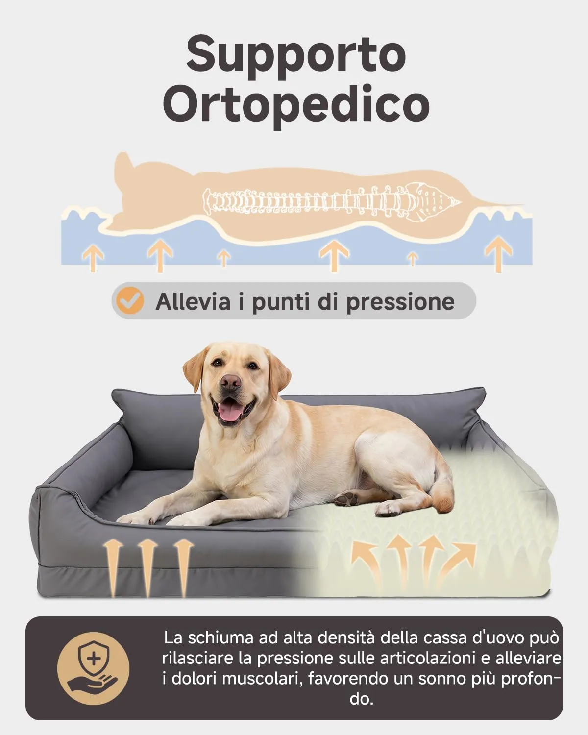 Cuccia Cane Interno Impermeabile ,Ecopelle Divano per Cani 4 bordi,73x45cm - immagine 3