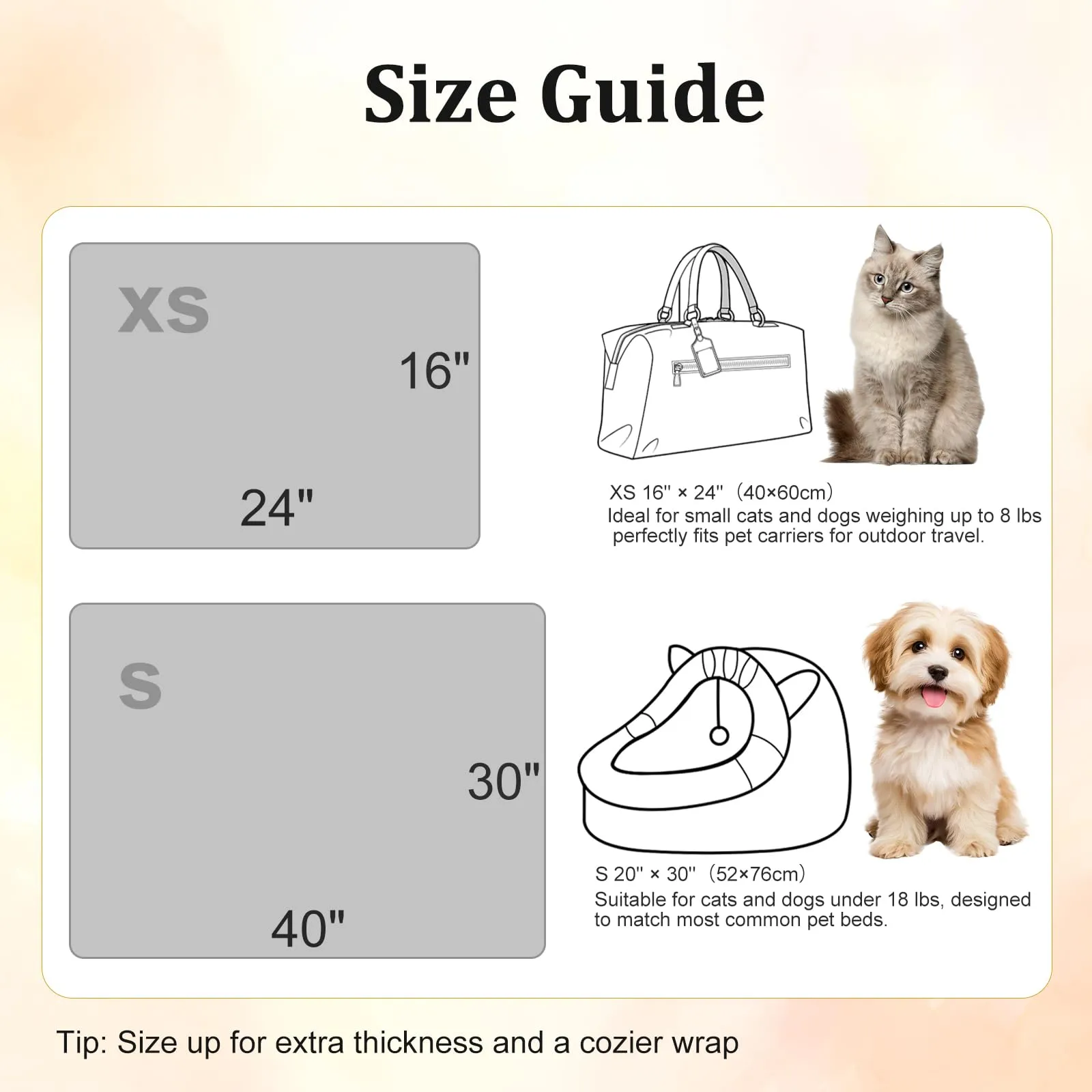HOTUT 3 Pezzi Coperta per Cane Gatto Lavabile Soffice Durevole,52x76CM,Cammello,Azzurro Cielo,Grigio,Graziosa Coperta Cane con Impronte di Zampe in Soffice Pile per CaniGatti,Conigli - immagine 3