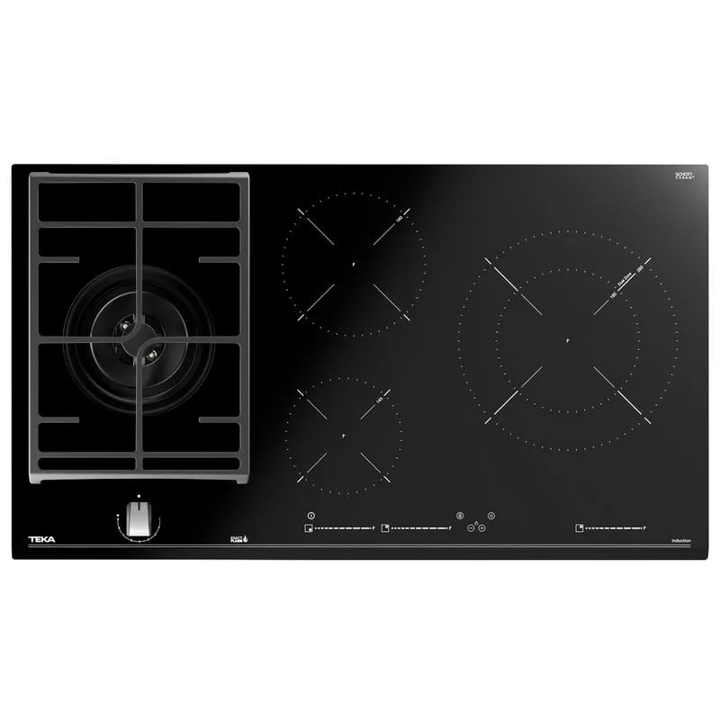 Teka JZC 94313 ABN Piastra Mista Ibrida 1 Zona Gas + 3 Zone Induzione 90cm Nero - immagine 1