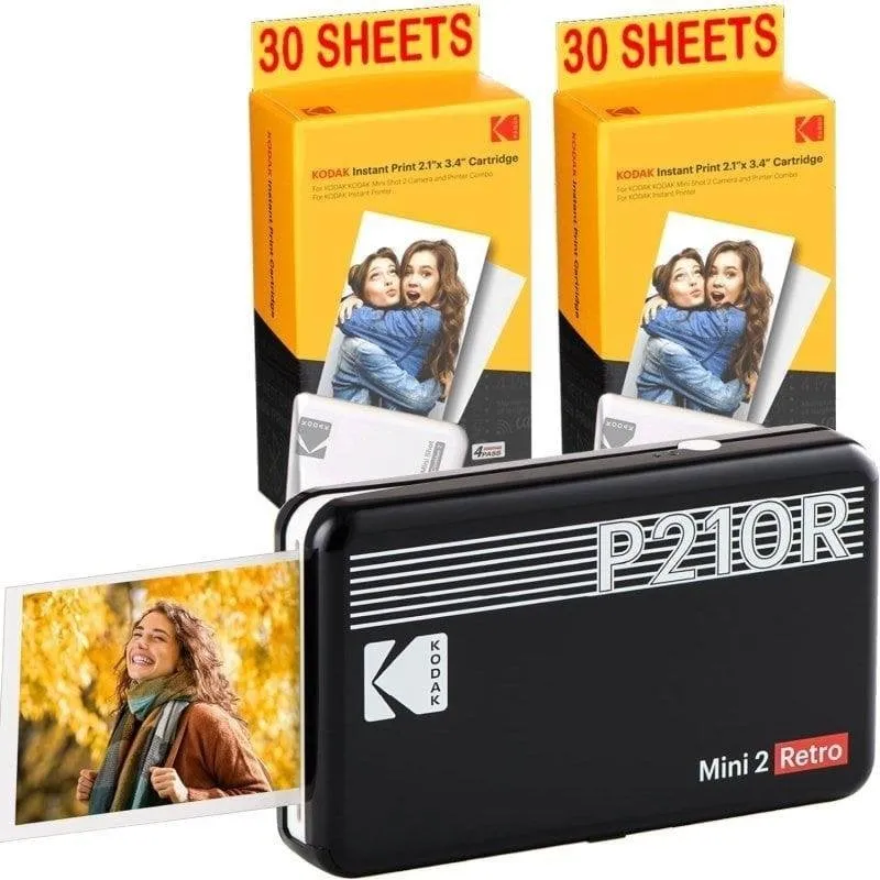 Stampante Fotografica a Sublimazione Bluetooth Kodak Mini 2 Retro P210 portatile con app - immagine 1