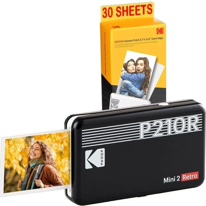 Stampante Fotografica Sublimazione Bluetooth Kodak Mini 2 Retro P210 portatile con kit - immagine 1