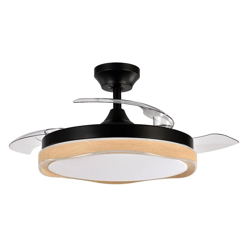 Ventilatore da Soffitto con Luce LED IluminaShop 72W 107cm 6 Velocità Pale Retrattili Telecomando Timer - immagine 1