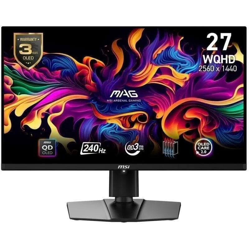 Monitor PC MSI MAG 271QPX QD-OLED E2 26,5" QHD 240Hz QD-OLED HDR400 0,03ms - immagine 1