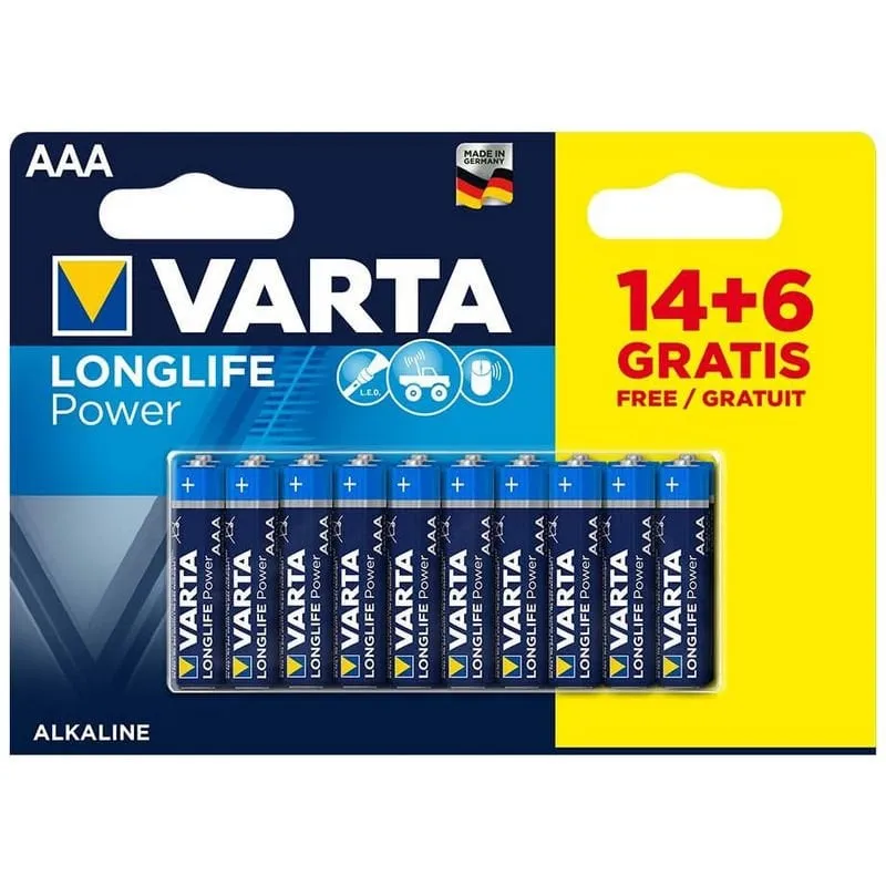 VARTA Longlife Power Pack 20 batterie AAA (14+6) - immagine 1