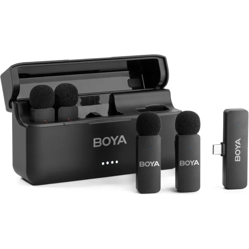 Boya By-v4u Microfoni wireless Usb-c 4 canali, 2,4 GHz, 200 m, cancellazione del rumore - immagine 1