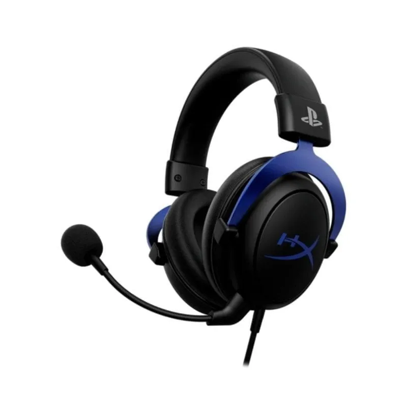 Auricolari HP HyperX Cloud con cavo Jack 3,5 mm Cancelazione Rumore Microfono Rimovibile Gaming Nero/Blu - immagine 1
