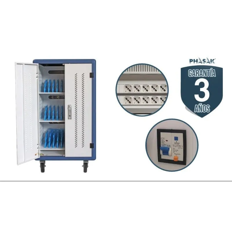 Mobile Con Ruote Per 30 Dispositivi, Notebook, Tablet, Smartphone, Ecc. - immagine 1