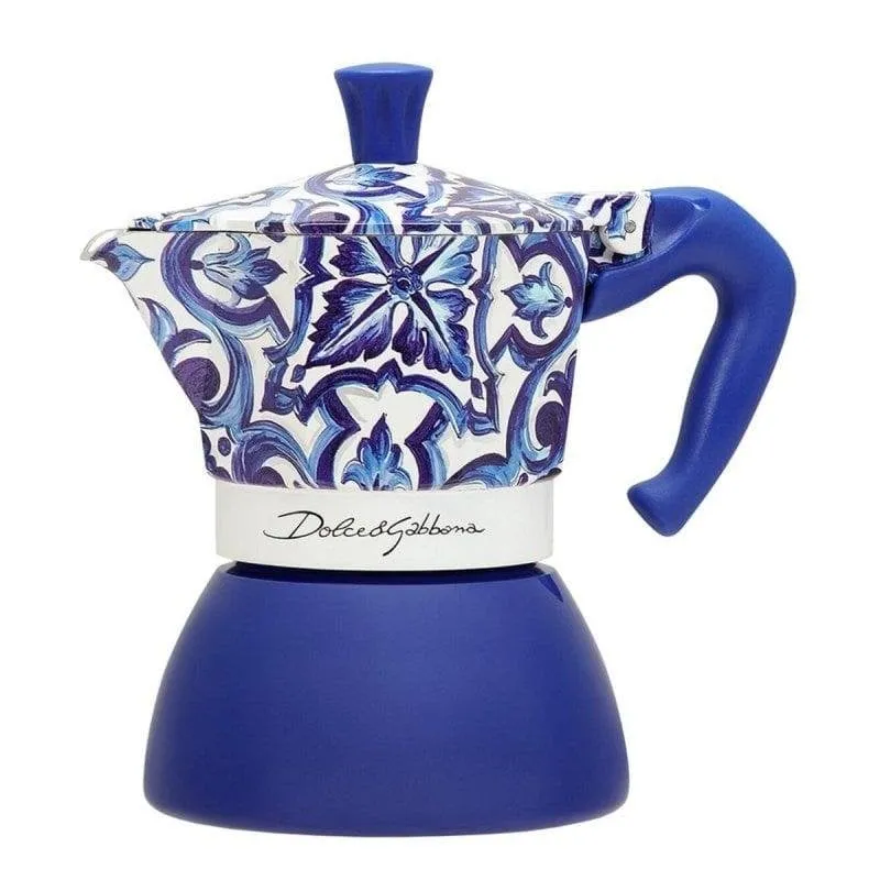 Caffettiera Moka Bialetti 5356 0,19 L 4 Tazze Alluminio Blu-Bianco - immagine 1