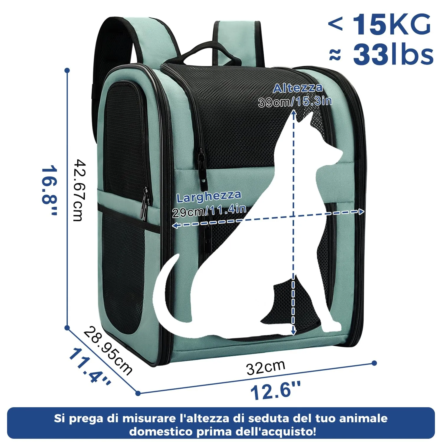 Apollo Walker Zaino per cani e gatti Blu - immagine 2