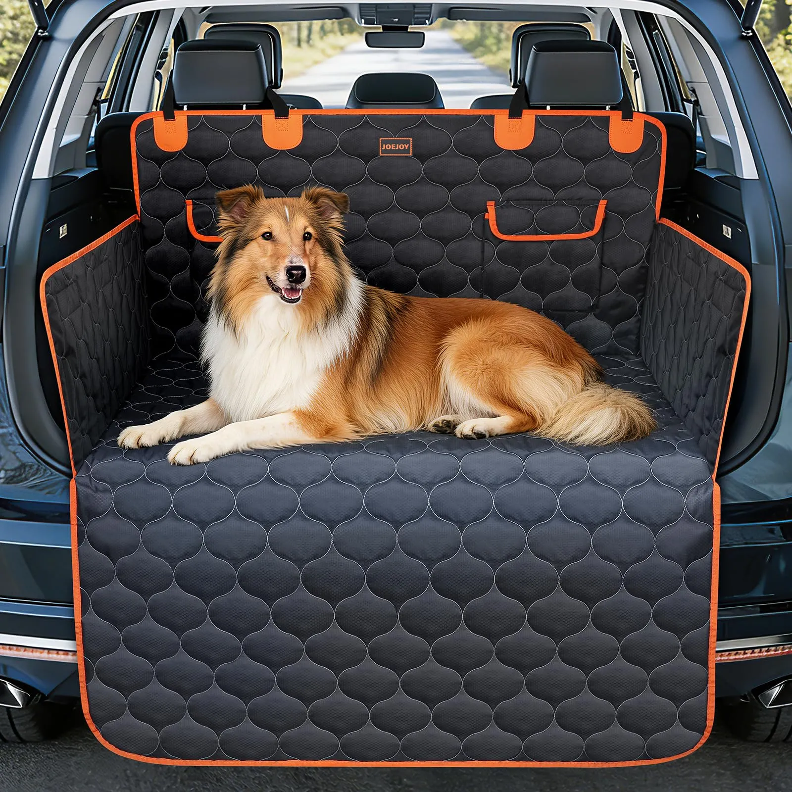 JOEJOY Telo Auto per Cani con Protezione Laterale e Paraurti, Universale Telo Cane Auto, Antiscivolo Impermeabile Resistente ai Graffi, per Telo Cane Auto per Station Wagon, Furgoni e SUV - immagine 1