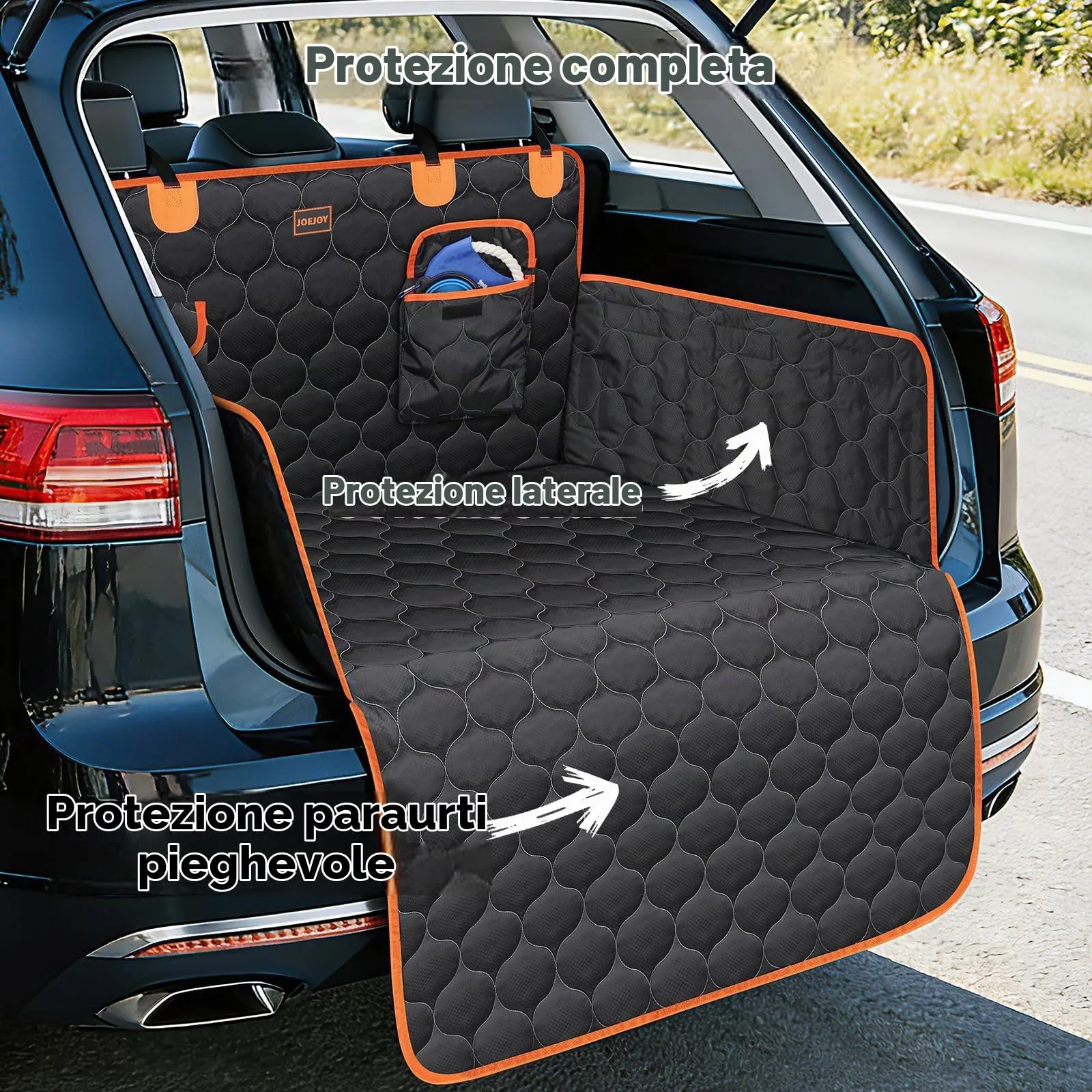 JOEJOY Telo Auto per Cani con Protezione Laterale e Paraurti, Universale Telo Cane Auto, Antiscivolo Impermeabile Resistente ai Graffi, per Telo Cane Auto per Station Wagon, Furgoni e SUV - immagine 2