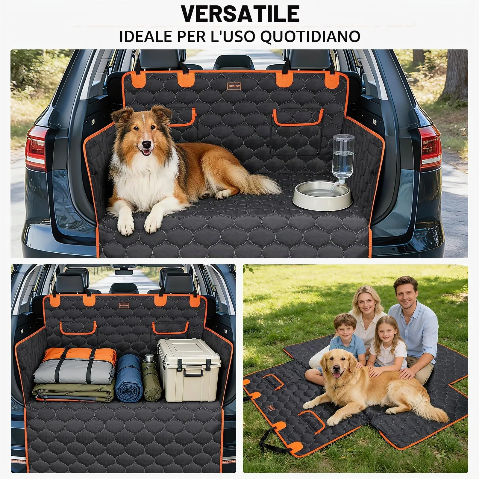 JOEJOY Telo Auto per Cani con Protezione Laterale e Paraurti, Universale Telo Cane Auto, Antiscivolo Impermeabile Resistente ai Graffi, per Telo Cane Auto per Station Wagon, Furgoni e SUV - immagine 7