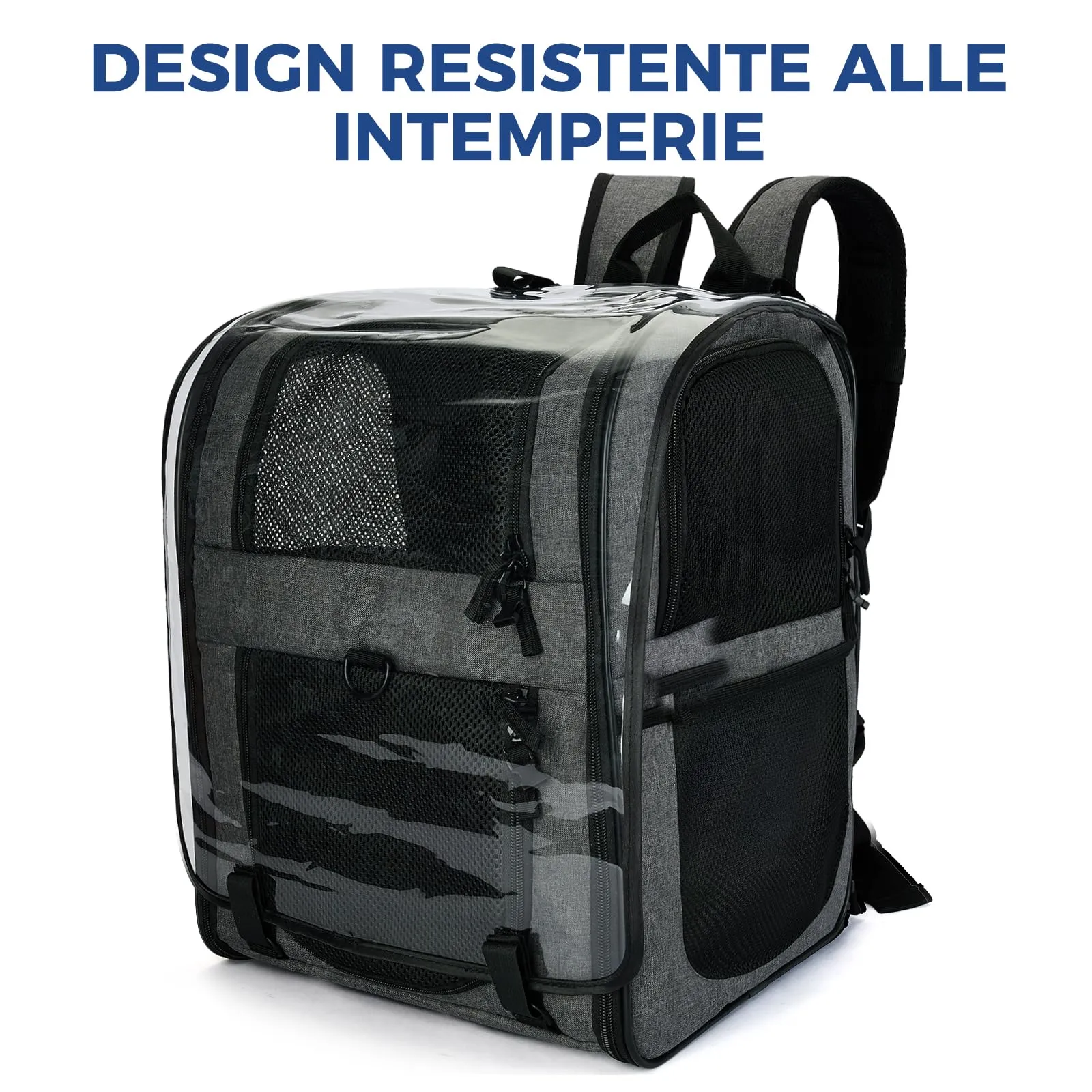 APOLLO WALKER zaino Per Cani e Gatti Per Animali di Taglia Grande/Piccola (2-15 kg) - Borsa Imbottita con Supporto per la Schiena,Zaino Porta Cane in reteTraspirante, per Escursionismo(Grigio esteso) - immagine 4