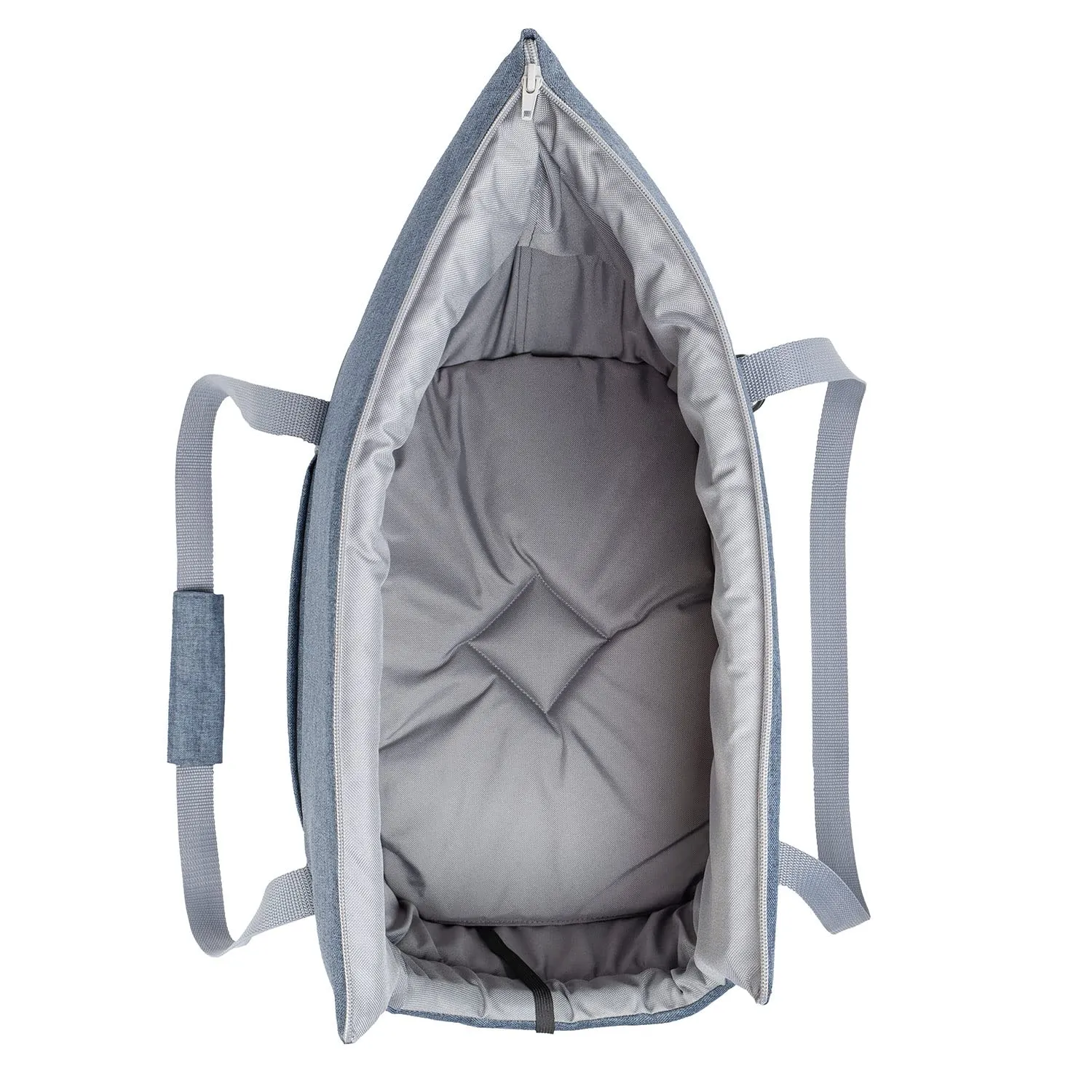 Borsa per il trasporto per cani e gatti | Borsa a tracolla per animali domestici con elastico con moschettone | fino a 15 kg | Materiale: poliestere | Taglia: L | Finto denim - immagine 6