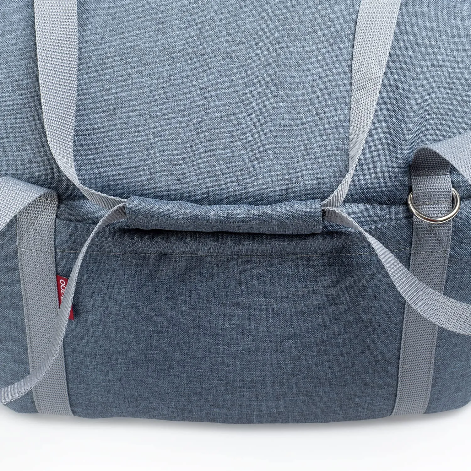 Borsa per il trasporto per cani e gatti | Borsa a tracolla per animali domestici con elastico con moschettone | fino a 15 kg | Materiale: poliestere | Taglia: L | Finto denim - immagine 8