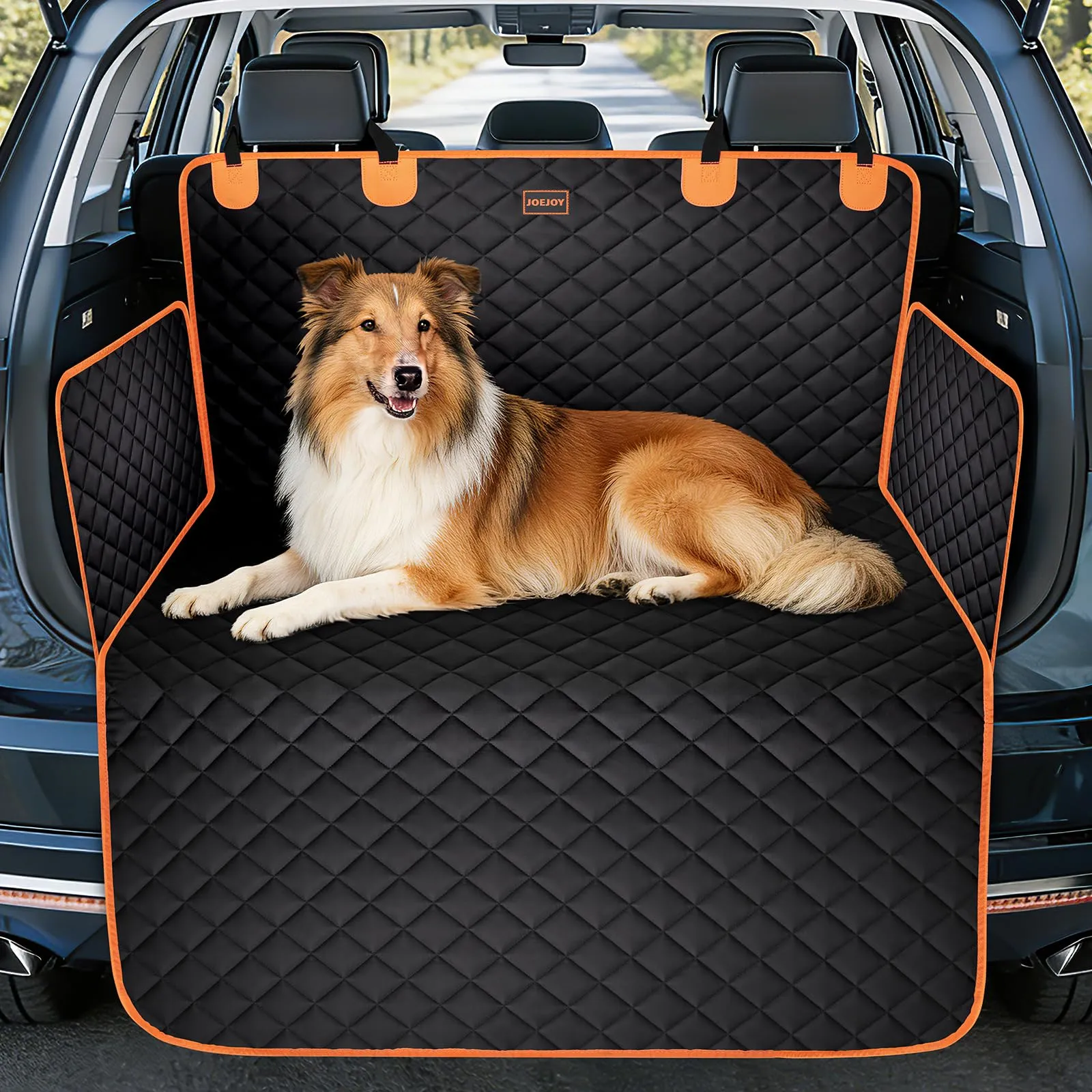 JOEJOY Telo Auto per Cani con Protezione Laterale e Paraurti, Telo Macchina per Cani Universale Antiscivolo Resistente ai Graffi per Station Wagon, Furgoni e SUV - immagine 1