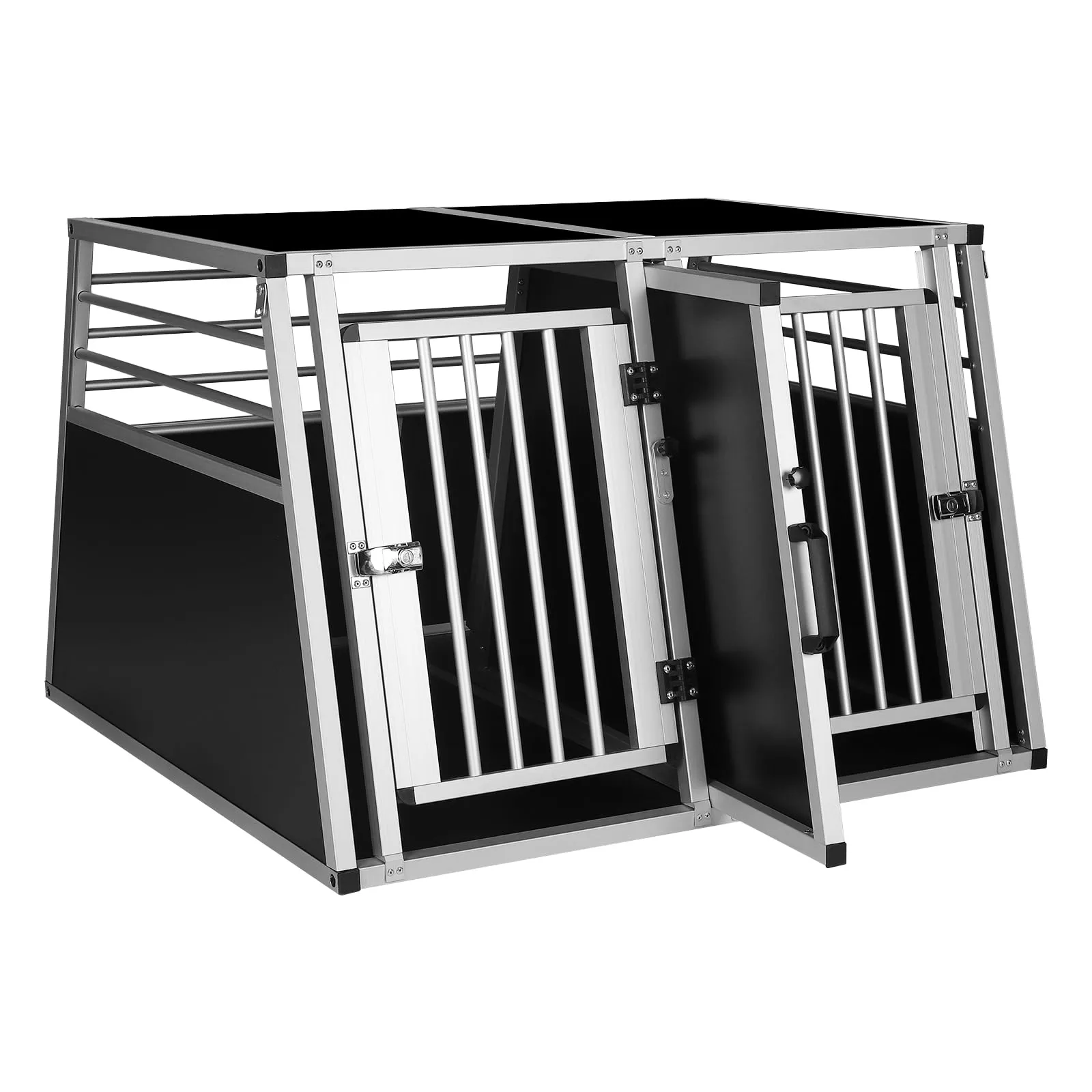 EUGAD Trasportino Doppio per Cani Auto, Kennel Cane Grande 97x92x66cm - immagine 4