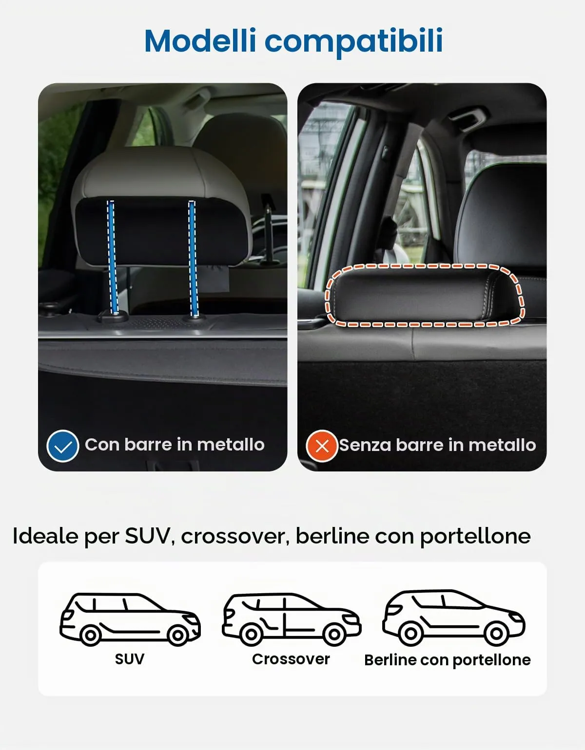 JOYTUTUS Divisori Auto per Cani, Barriere Cani per Veicoli, Griglia Protettiva Protezione per Auto Protezione per Alluminio Divisorio per Bagagli Griglia Universale per Bagagliaio - immagine 6