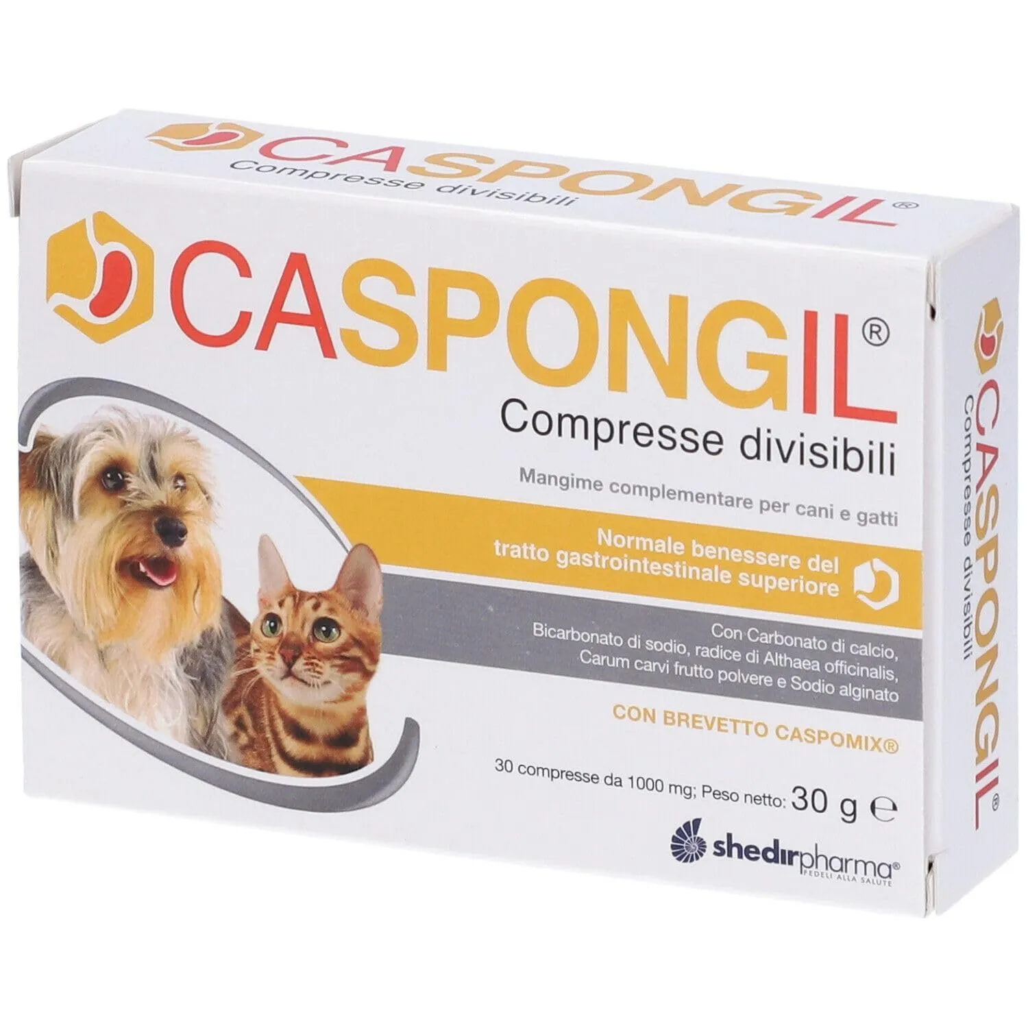 CASPONGIL 30 compresse - Integratore alimentare per cani e gatti utile al benessere gastrointestinale - immagine 1