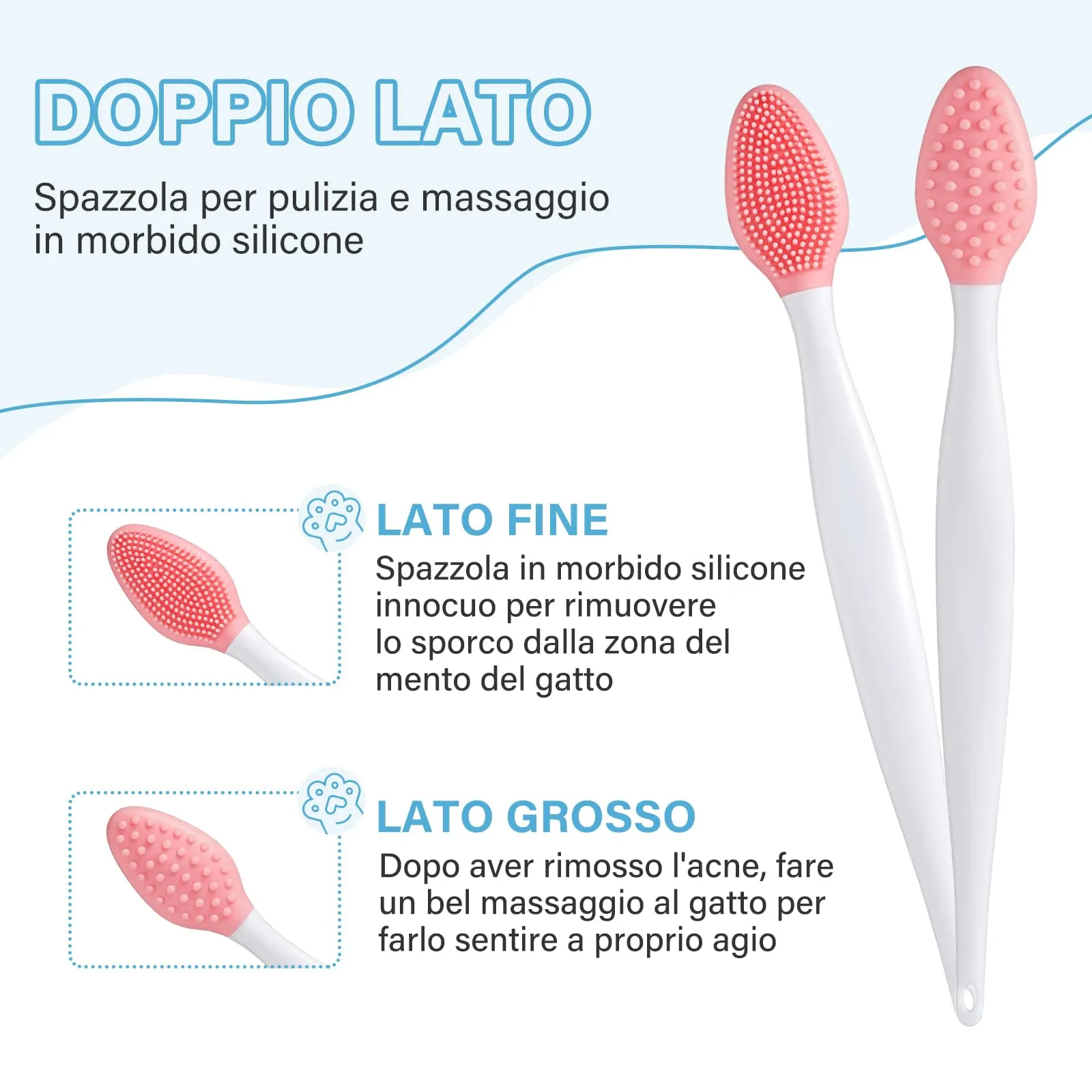 GJYC PET Kit per la Cura dell'Acne del Mento del Gatto - Lozione Detergente per l'Acne del Gatto 30ml con Spazzola per la Pulizia dell'Acne, Rimuove Delicatamente i Punti Neri Causati da Diete Non - immagine 4