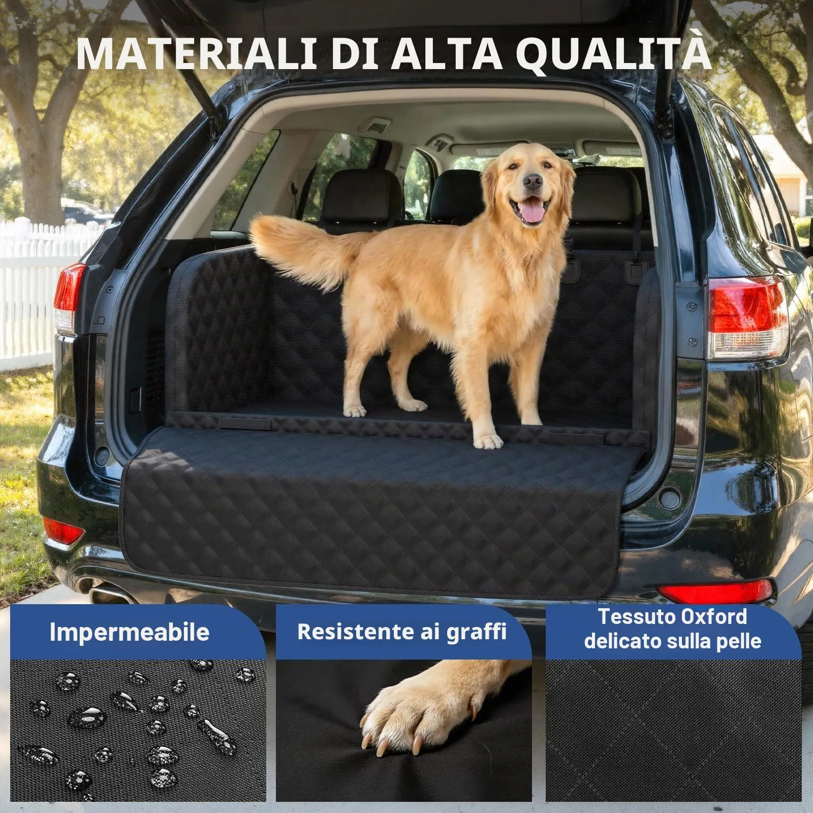 Pecute Telo Auto per Cani Protezione Bagagliaio Copertura, Protezione anticollisione in spugna, Telo Cane Auto Bagagliaio per SUV - immagine 3
