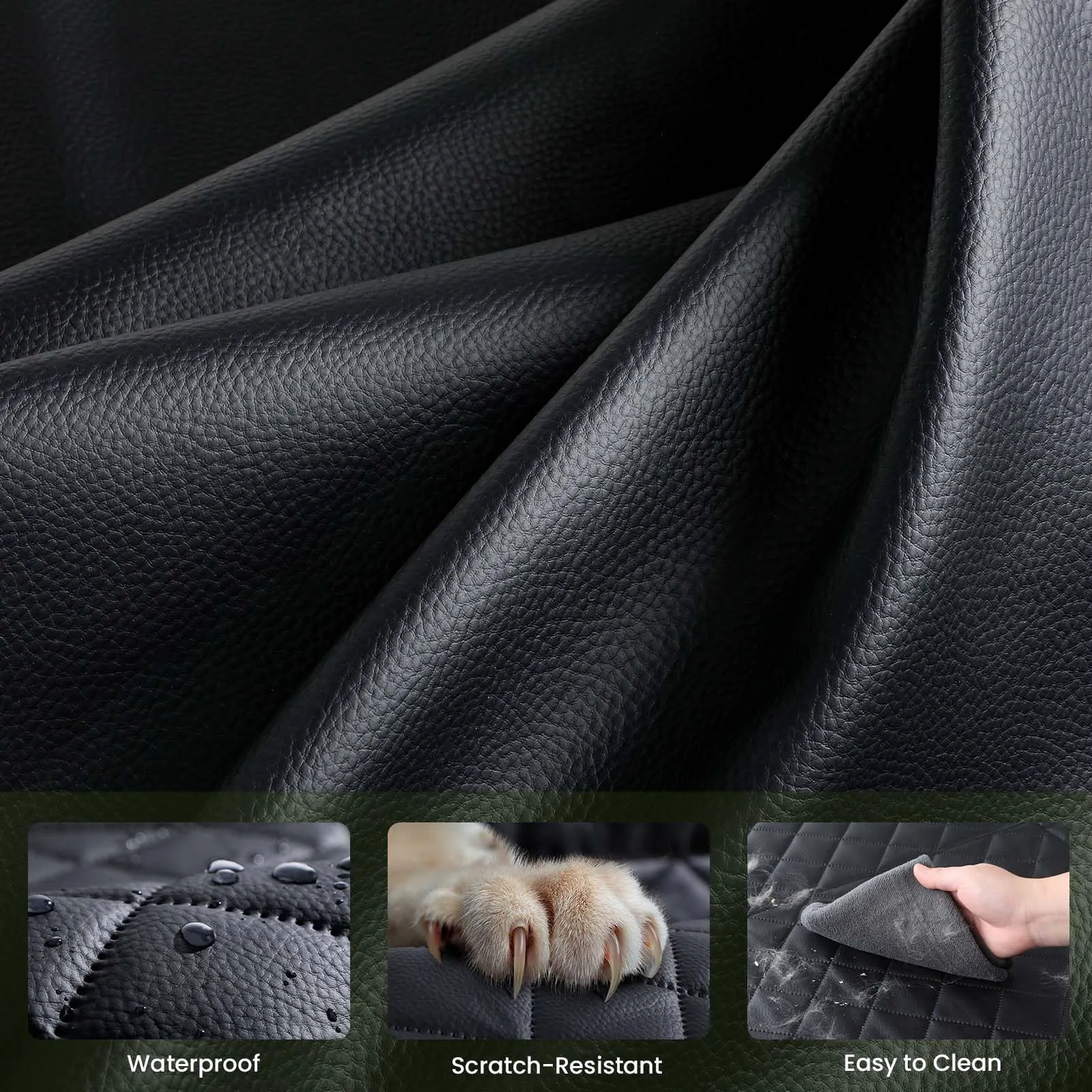 Pecute Coprisedile Auto per Cani, Pelle Impermeabile Fondo Duro 150kg - immagine 3