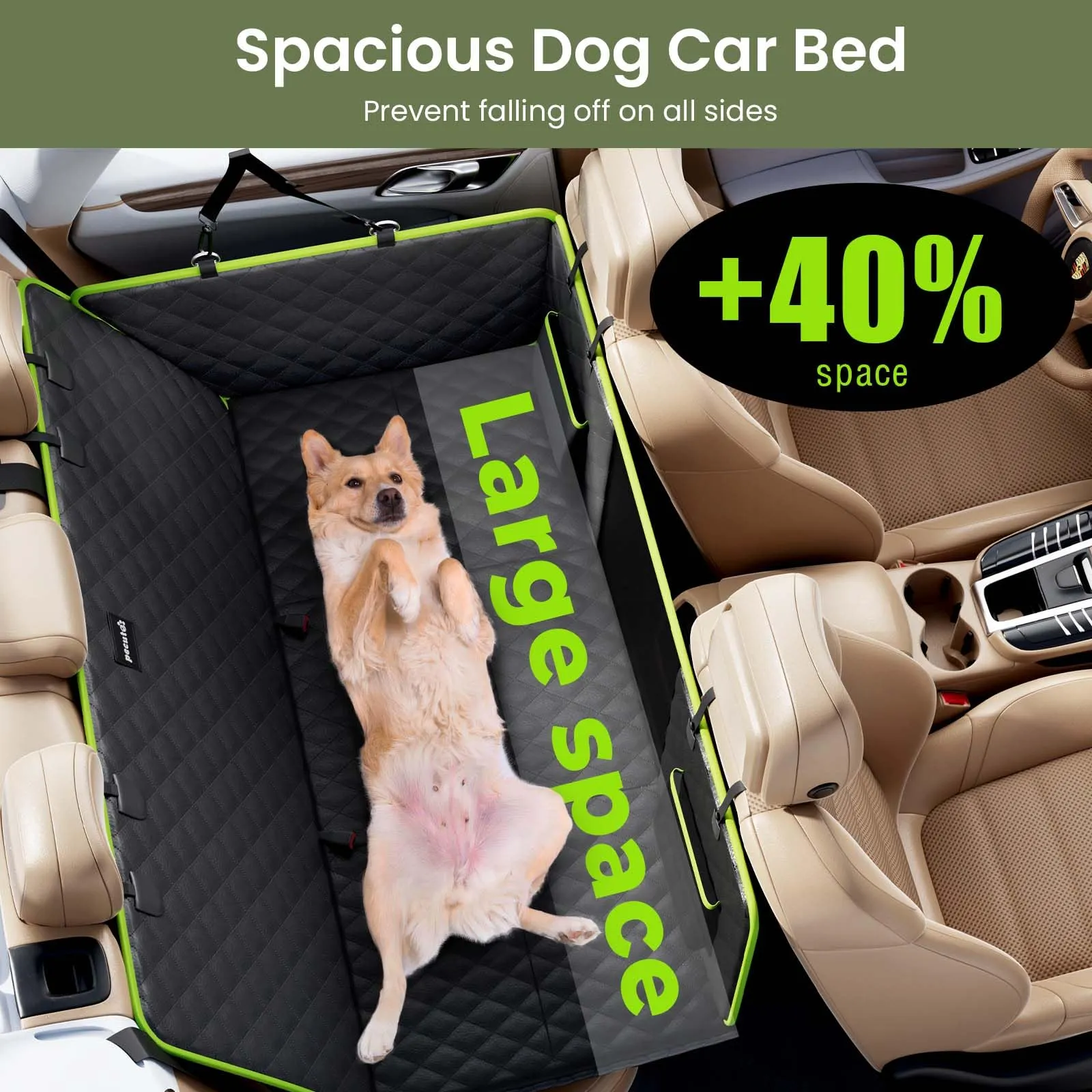 Pecute Coprisedile Auto per Cani, Pelle Impermeabile Fondo Duro 150kg - immagine 4